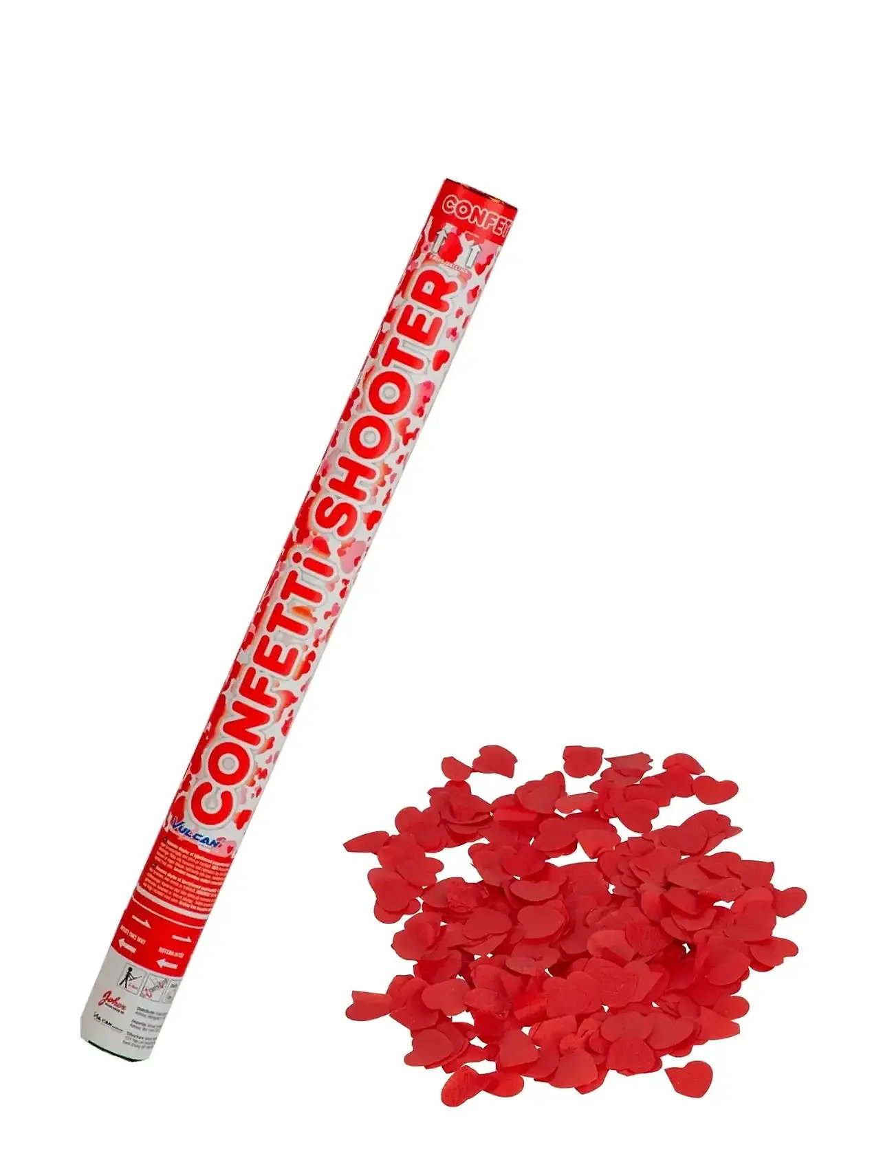 JOKER Confetti Shooter Hearts 60 Cm Rot - 60 CM - Kinder