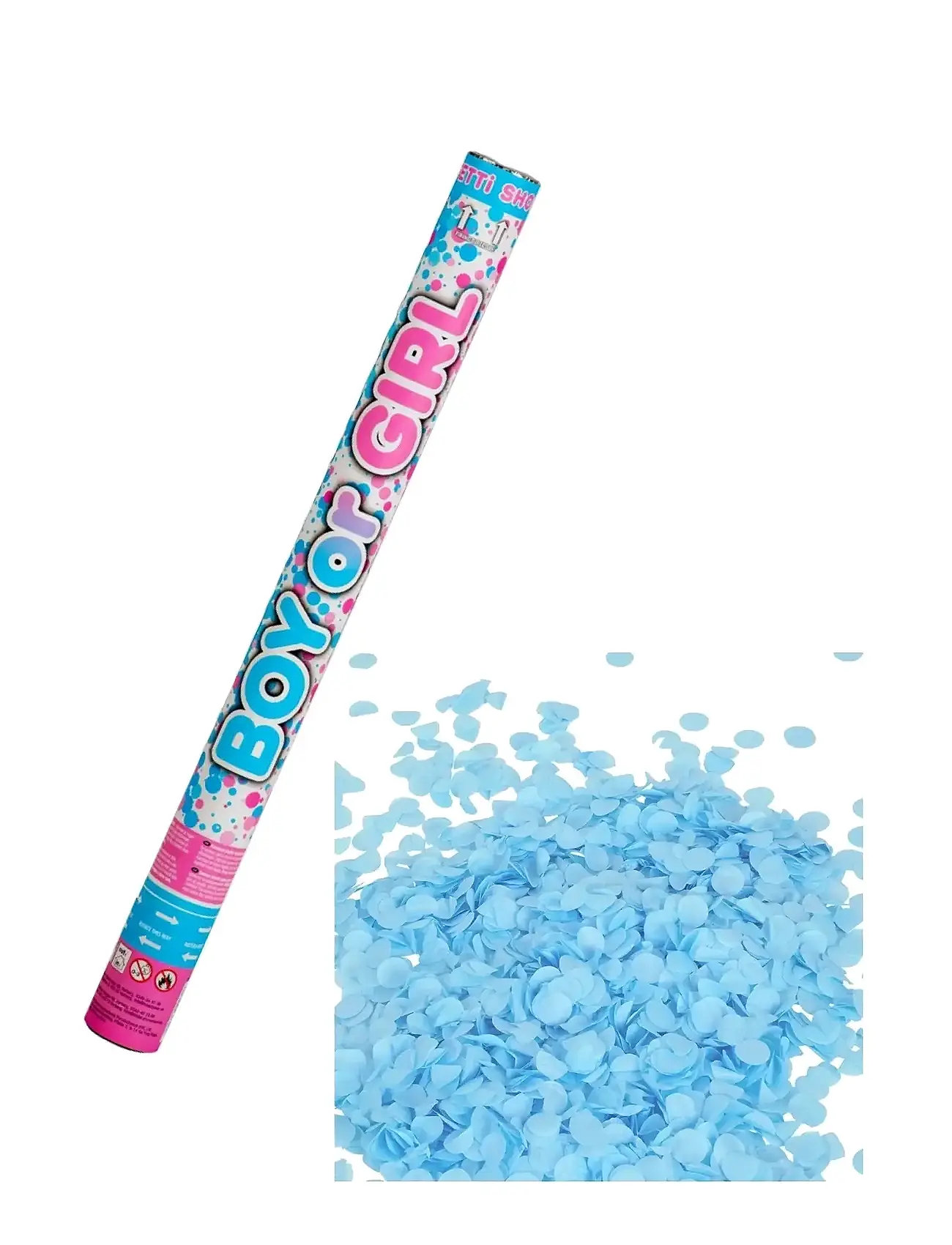 JOKER Confetti Shooter Junge/Mädchen Blau 60 Cm Blau - 60 CM - Kinder