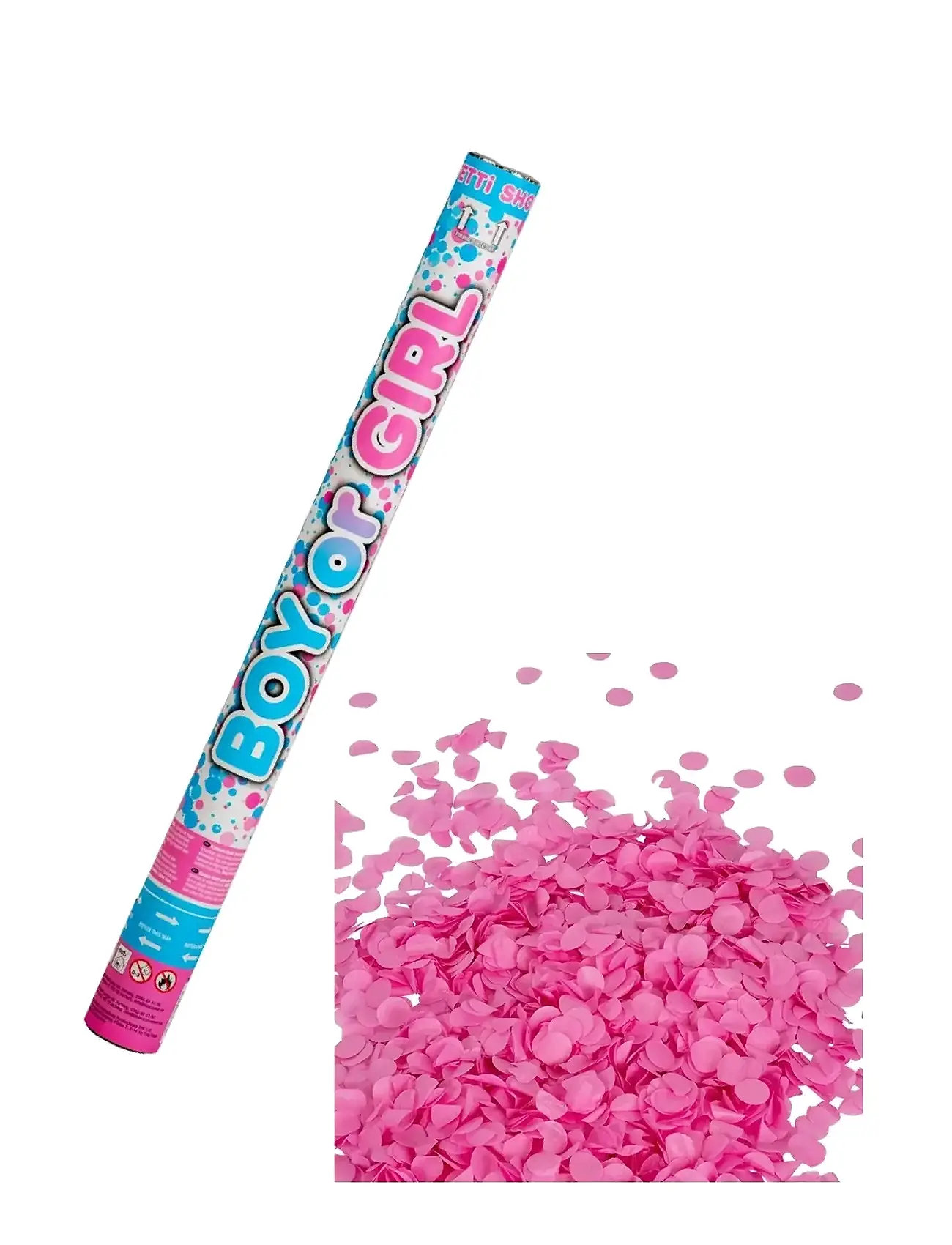 JOKER Confetti Shooter Junge/Mädchen Pink 60 Cm Pink - 60 CM - Kinder