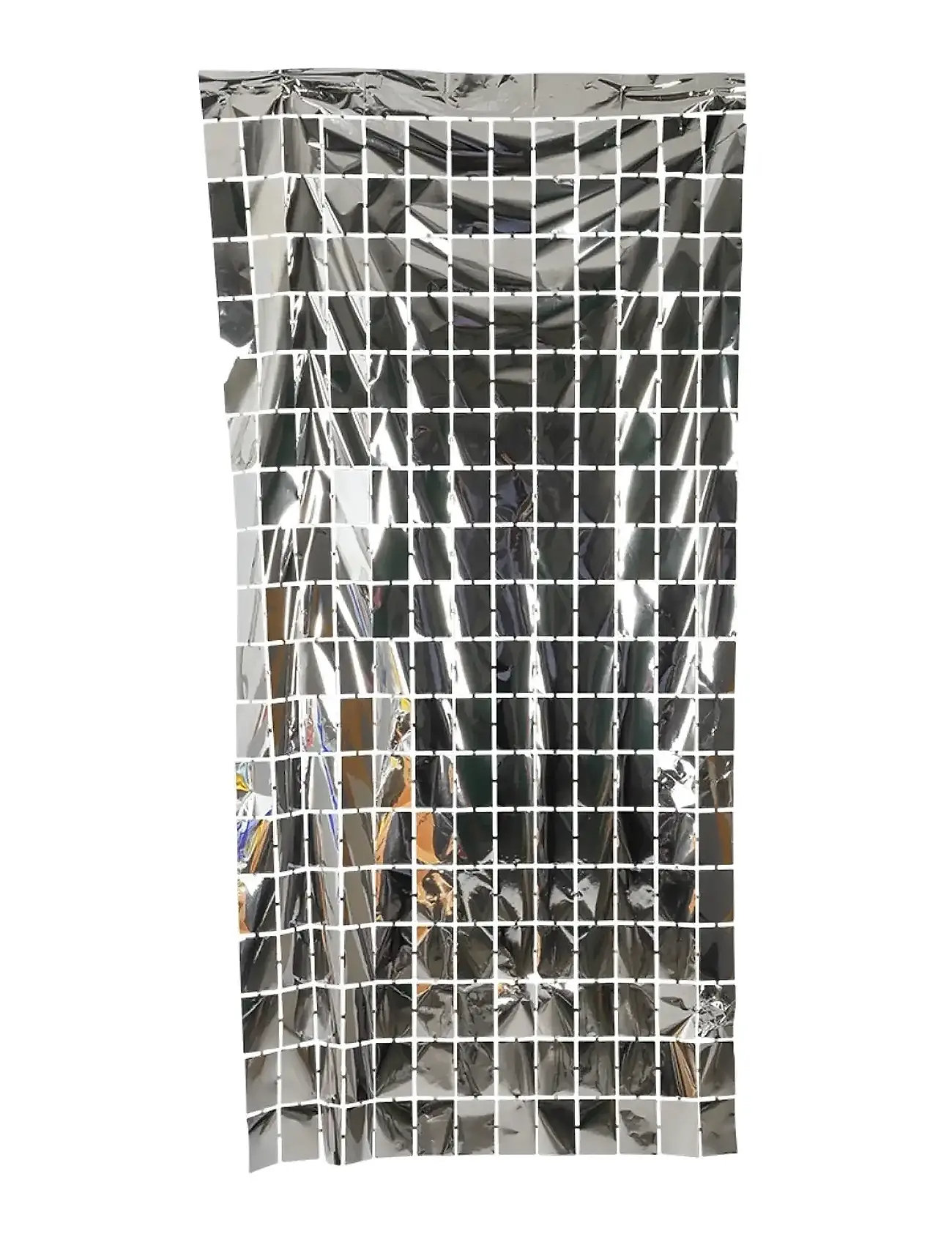 Joker Foil Silver Backdrop Square Curtain 1X2M, NO LENGTH, Silver, Legetøj > Children's Birthday, Børn