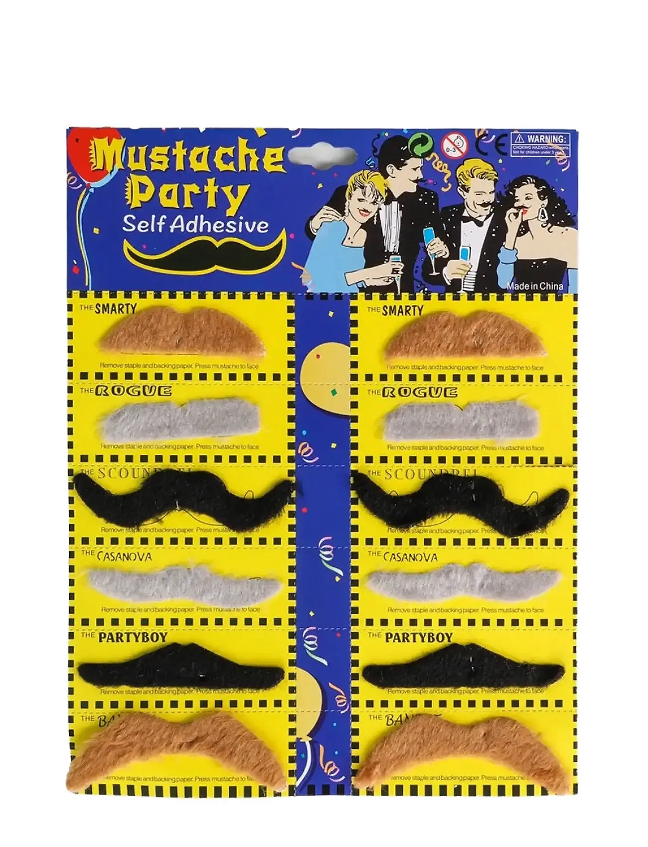 JOKER Mustascher Karta (Svarta) Braun - NO LENGTH - Kinder