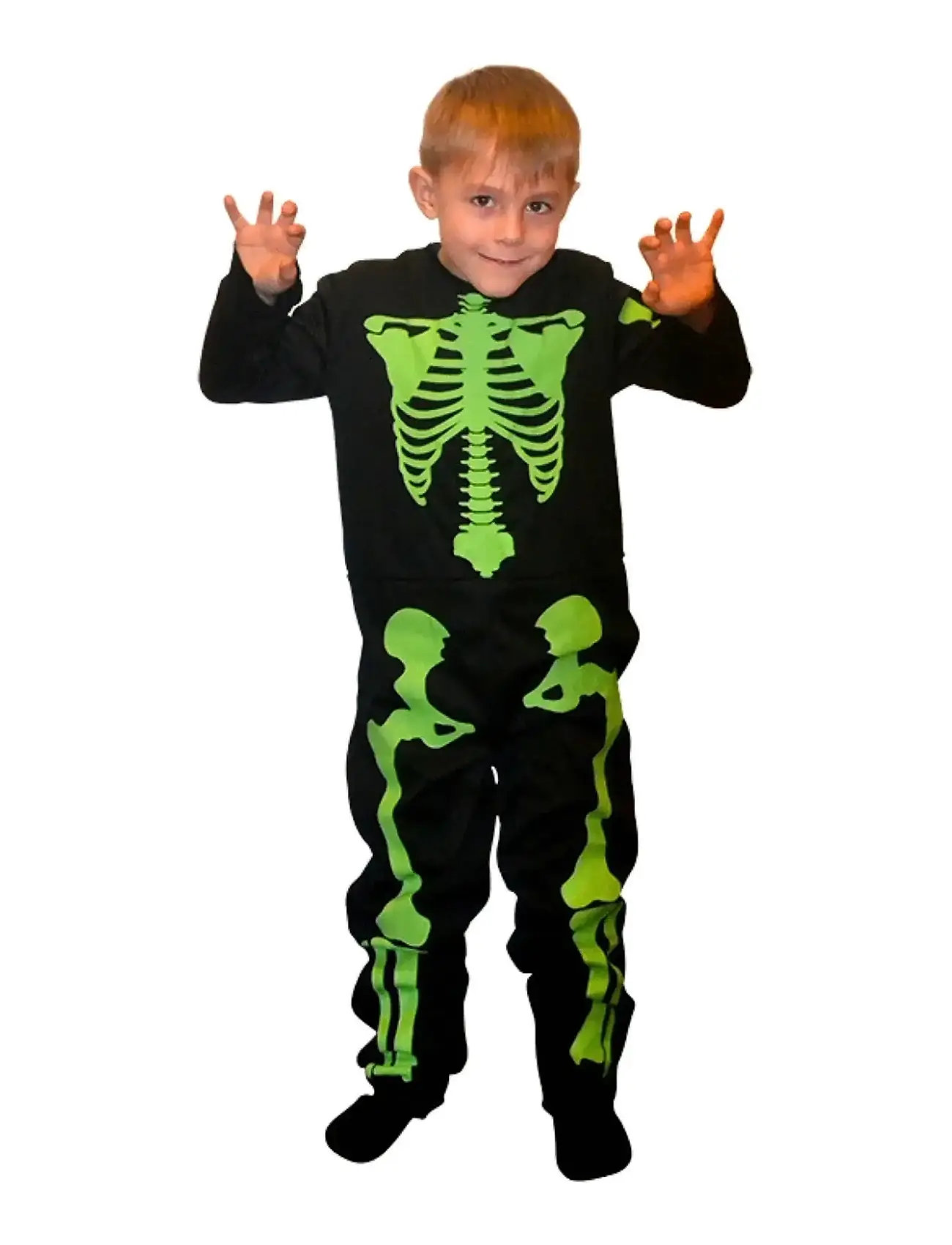 JOKER Costume Gid Skeleton Kid 134-140 Schwarz - 134/140 - Kinder