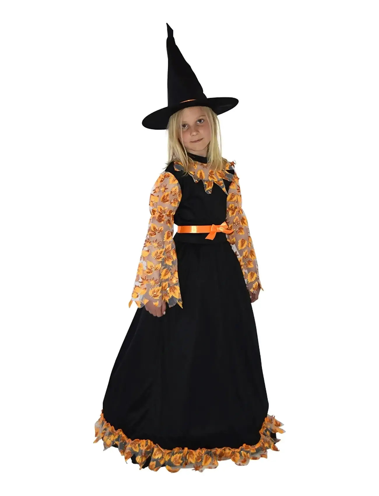 JOKER Costume Pumpkin Witch 110-116 Schwarz - 110/116 - Kinder