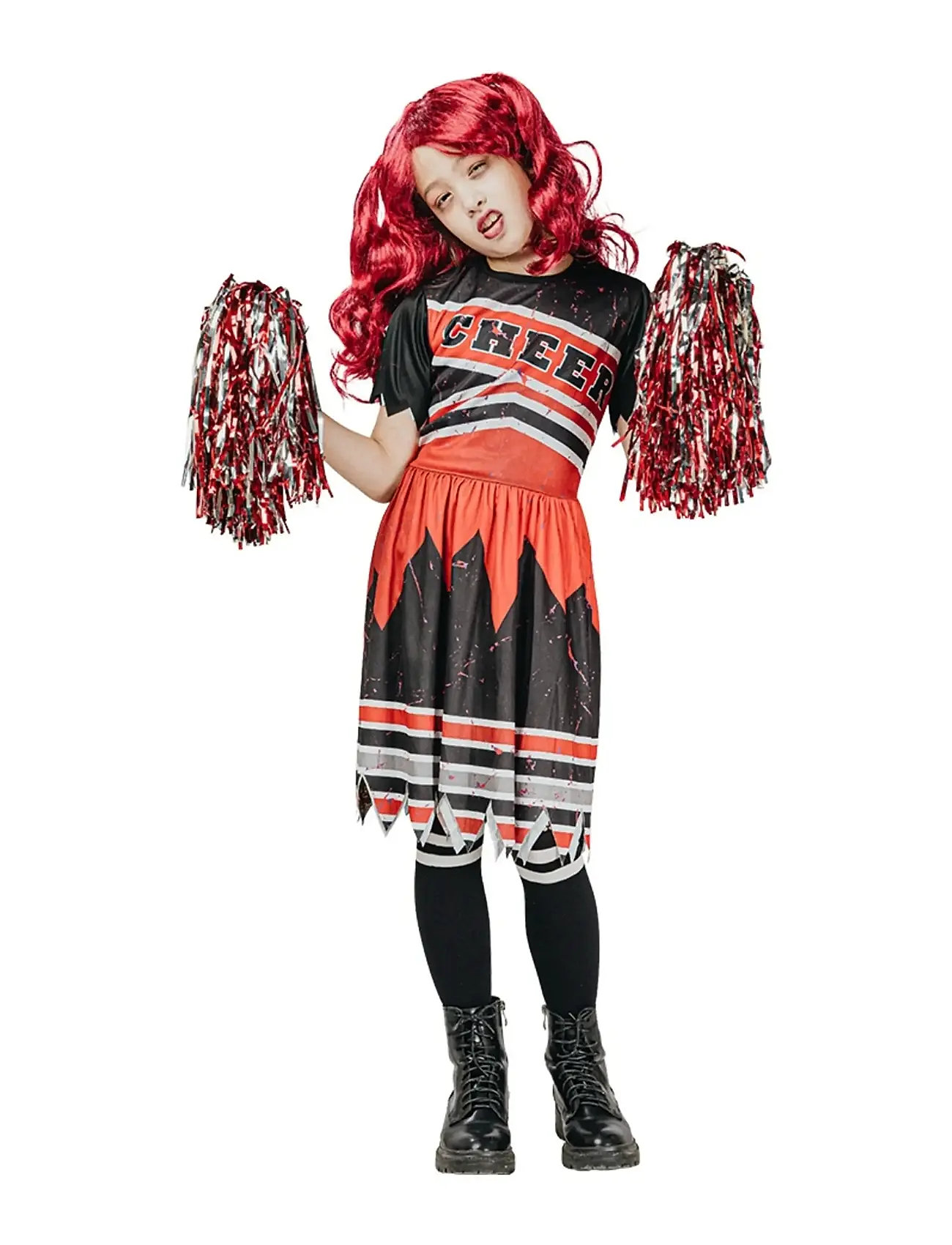JOKER Costume Zombie Cheerleader 134-140 Rot - 134/140 - Kinder
