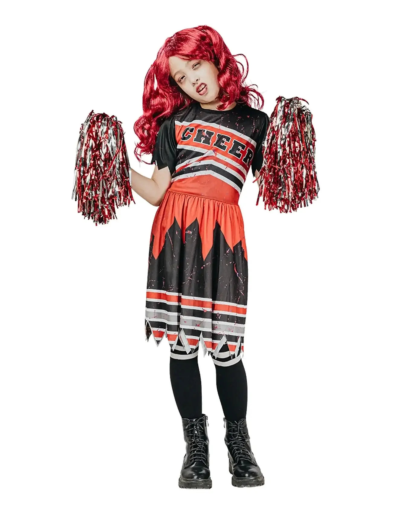 JOKER Costume Zombie Cheerleader 146-152 Rot - 146/152 - Kinder