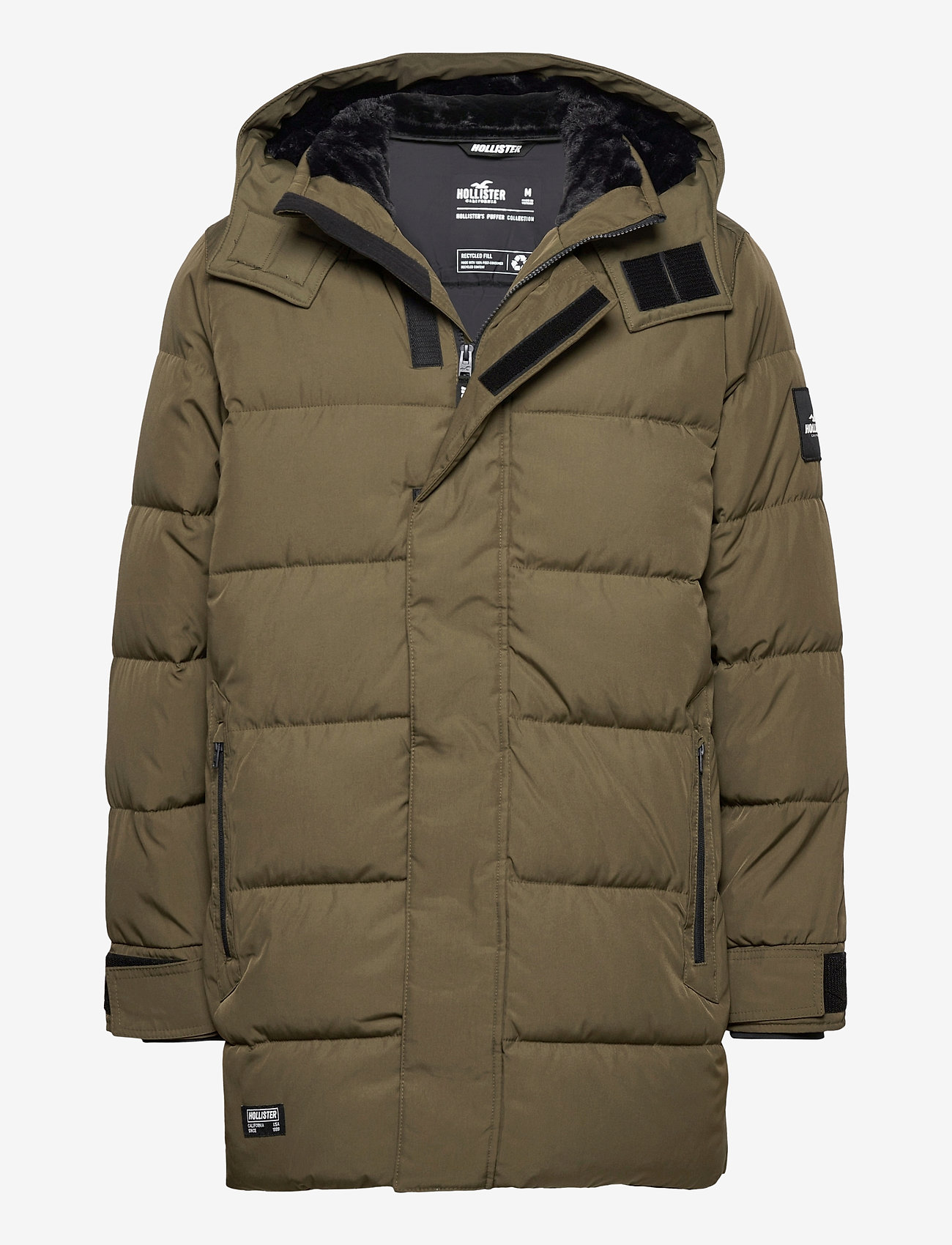 hollister recycled fill hooded puffer jacket