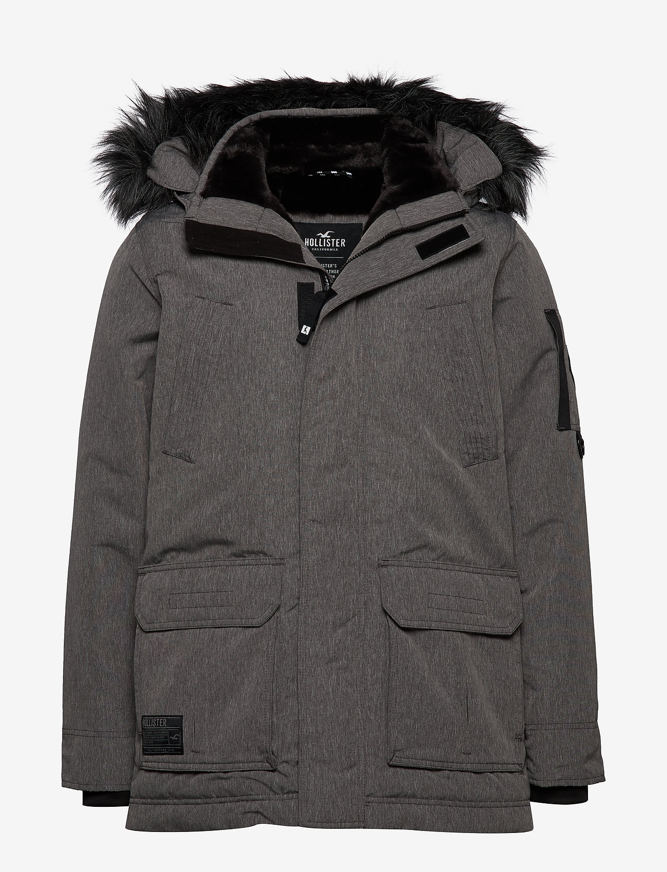 hollister coat fur hood