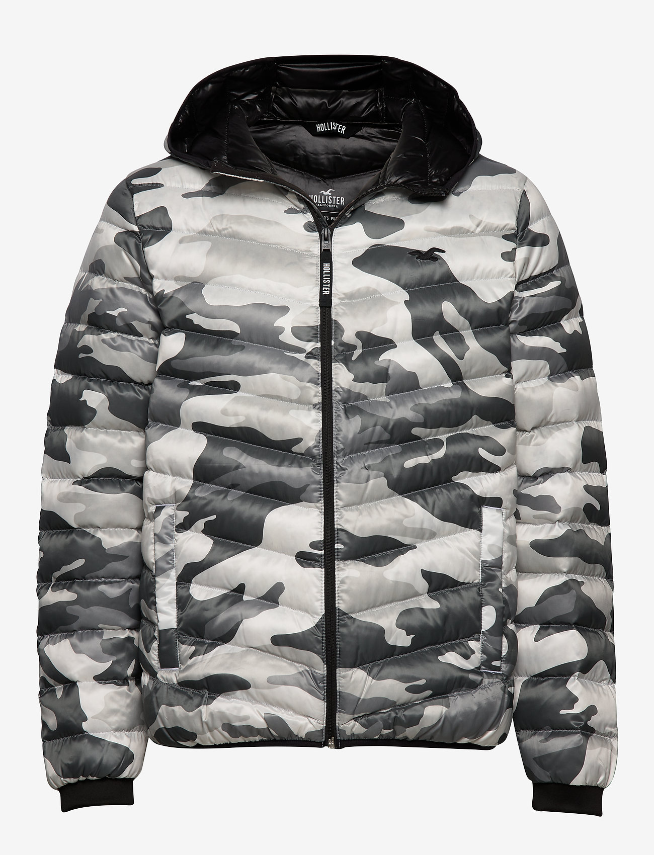 hollister recycled fill hooded puffer jacket