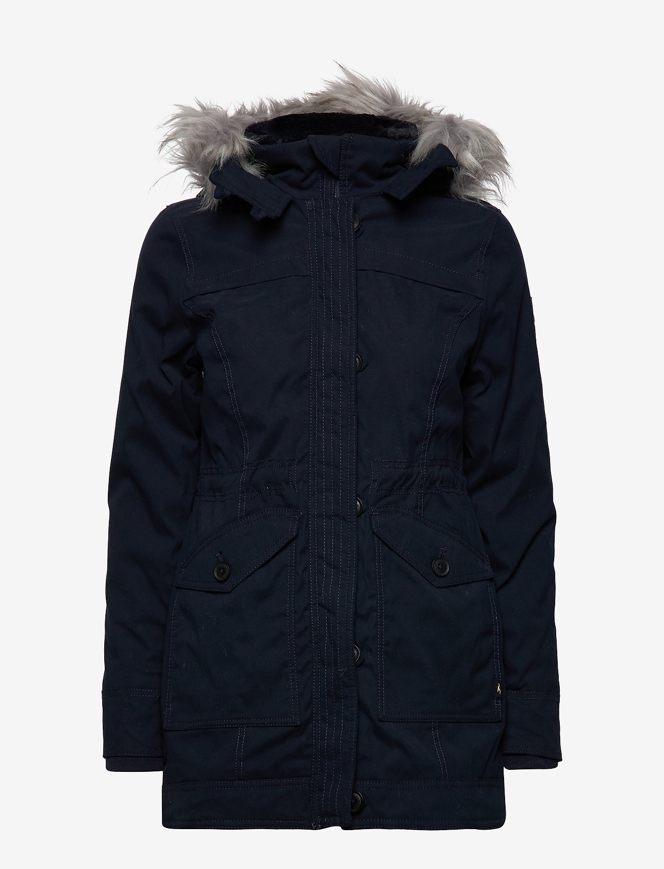 white hollister coat