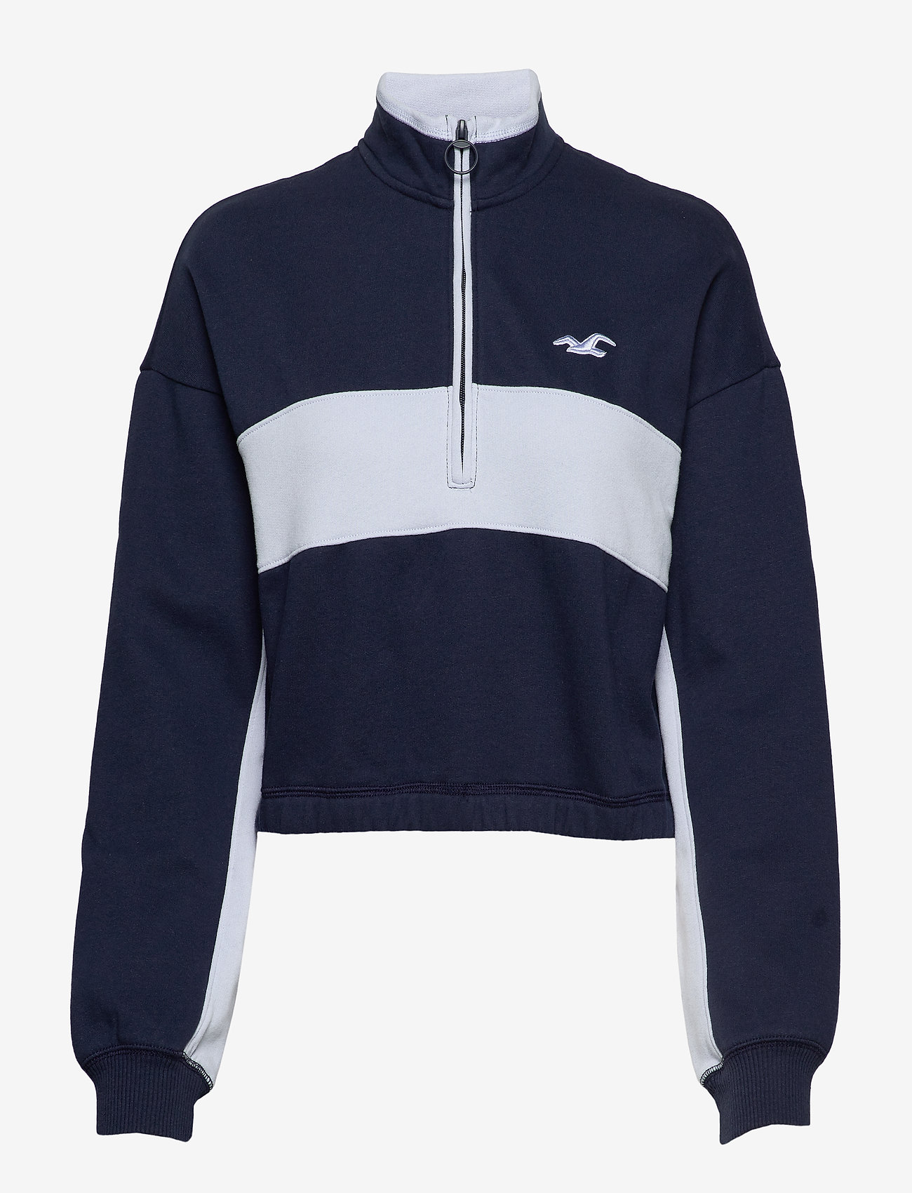 cropped half zip fleece