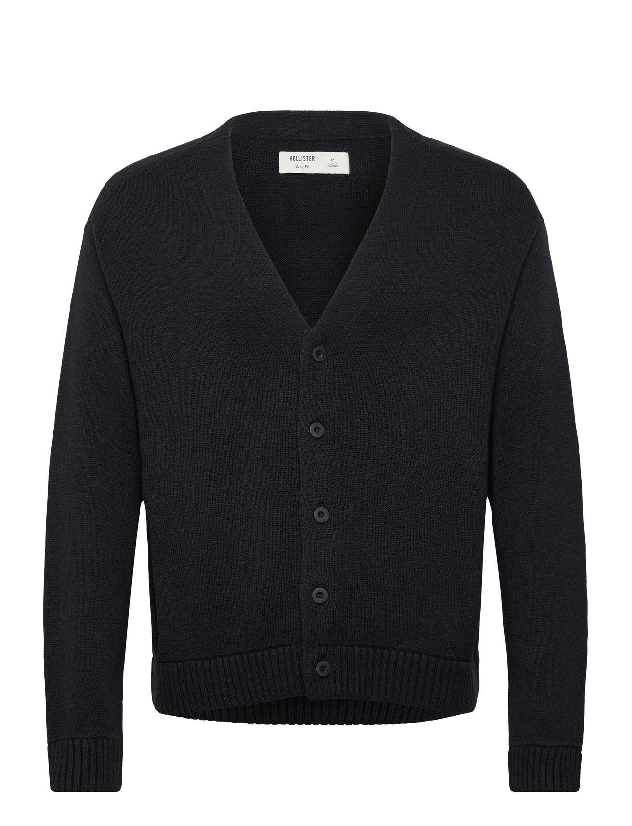 Hollister Long Sleeve Light Weight Cardigan, XXL, Black, Strik > Cardigans, Herre