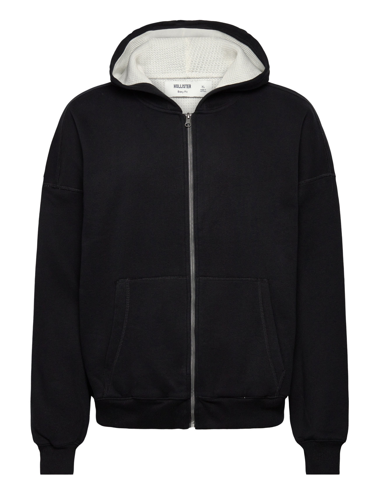 HOLLISTER Boxy Waffle Lined Full Zip Schwarz - XL - Herren