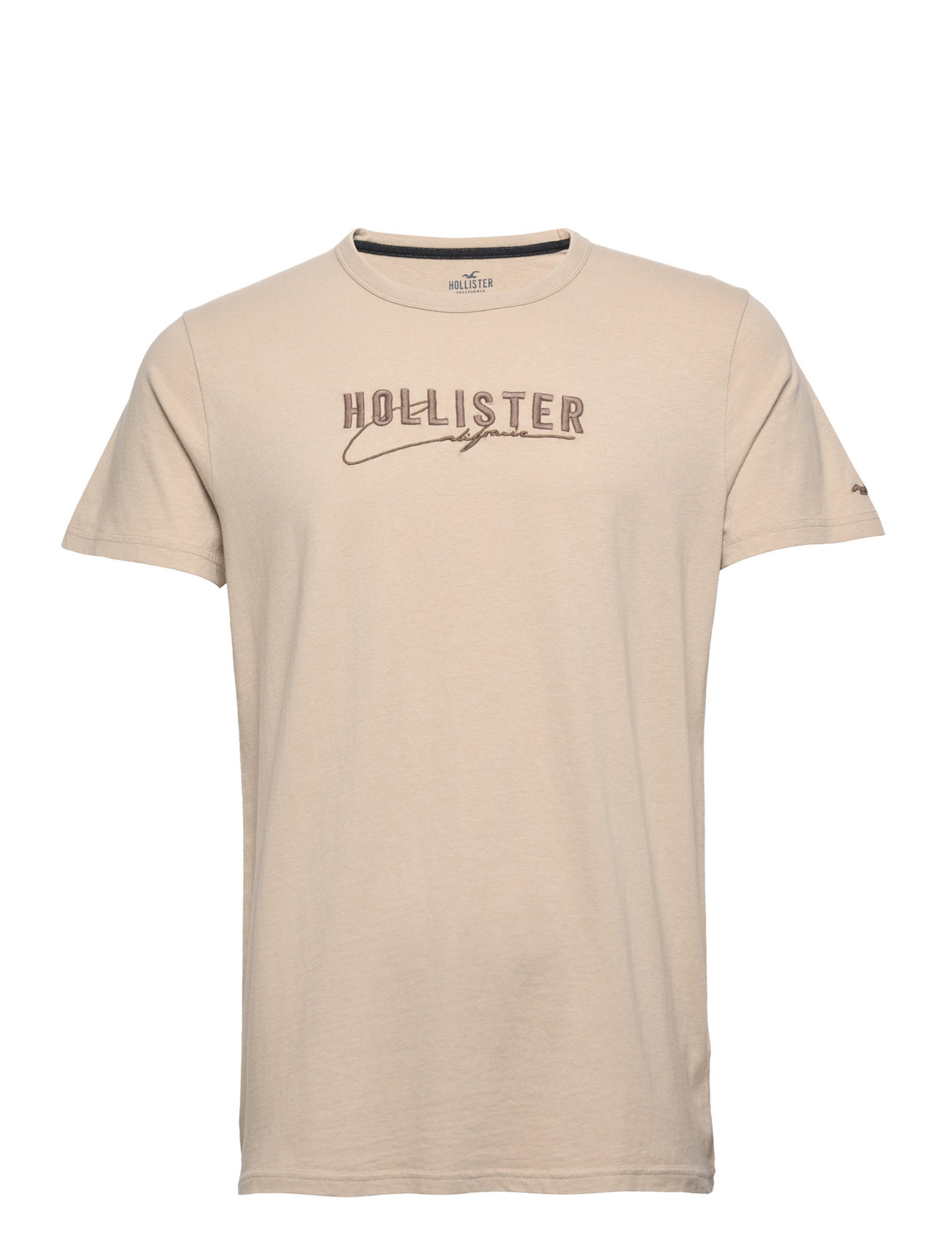 Hco. Guys Graphics T-shirts Short-sleeved Beige Hollister