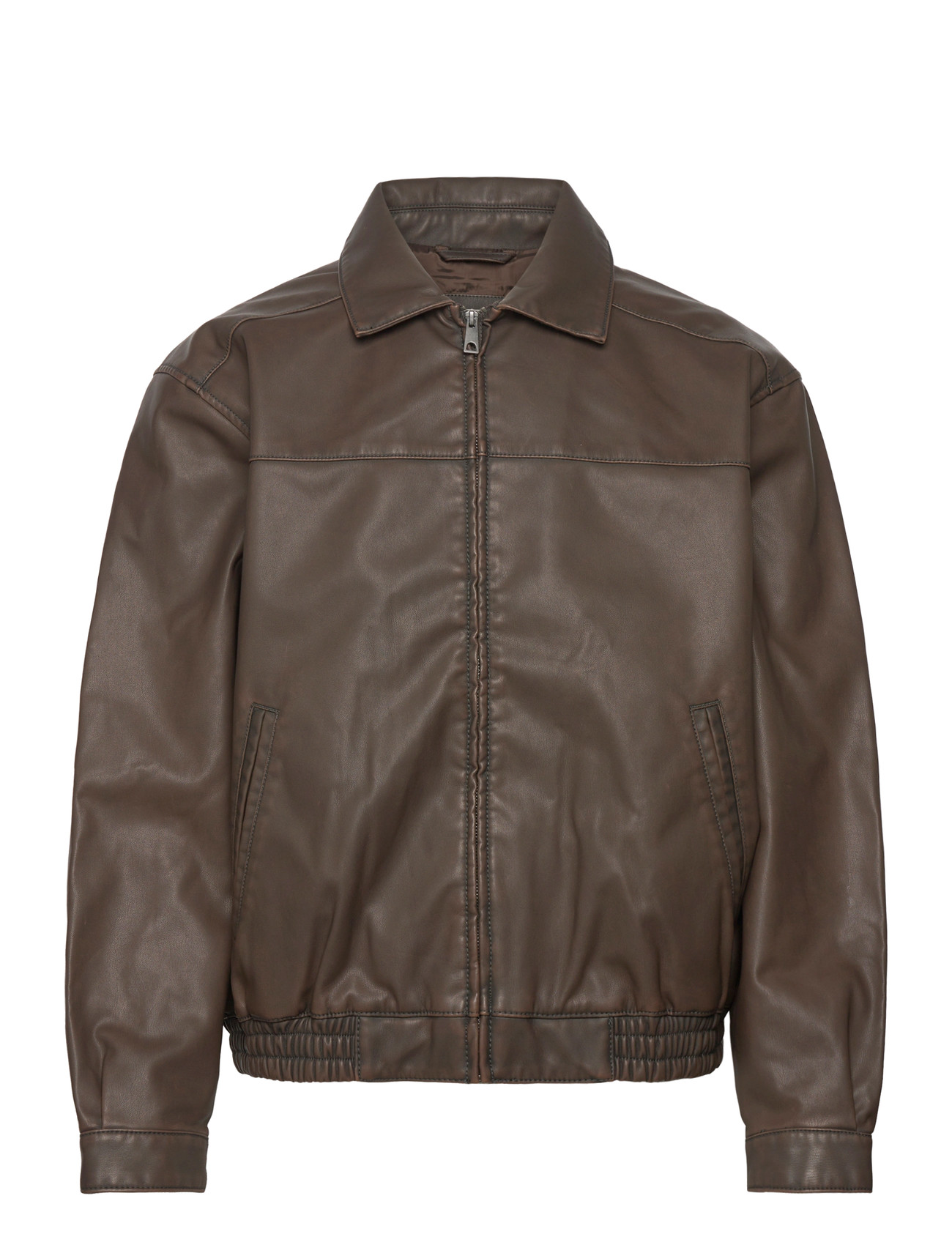 HOLLISTER Braun Faux Leder Harrington Braun - S - Herren