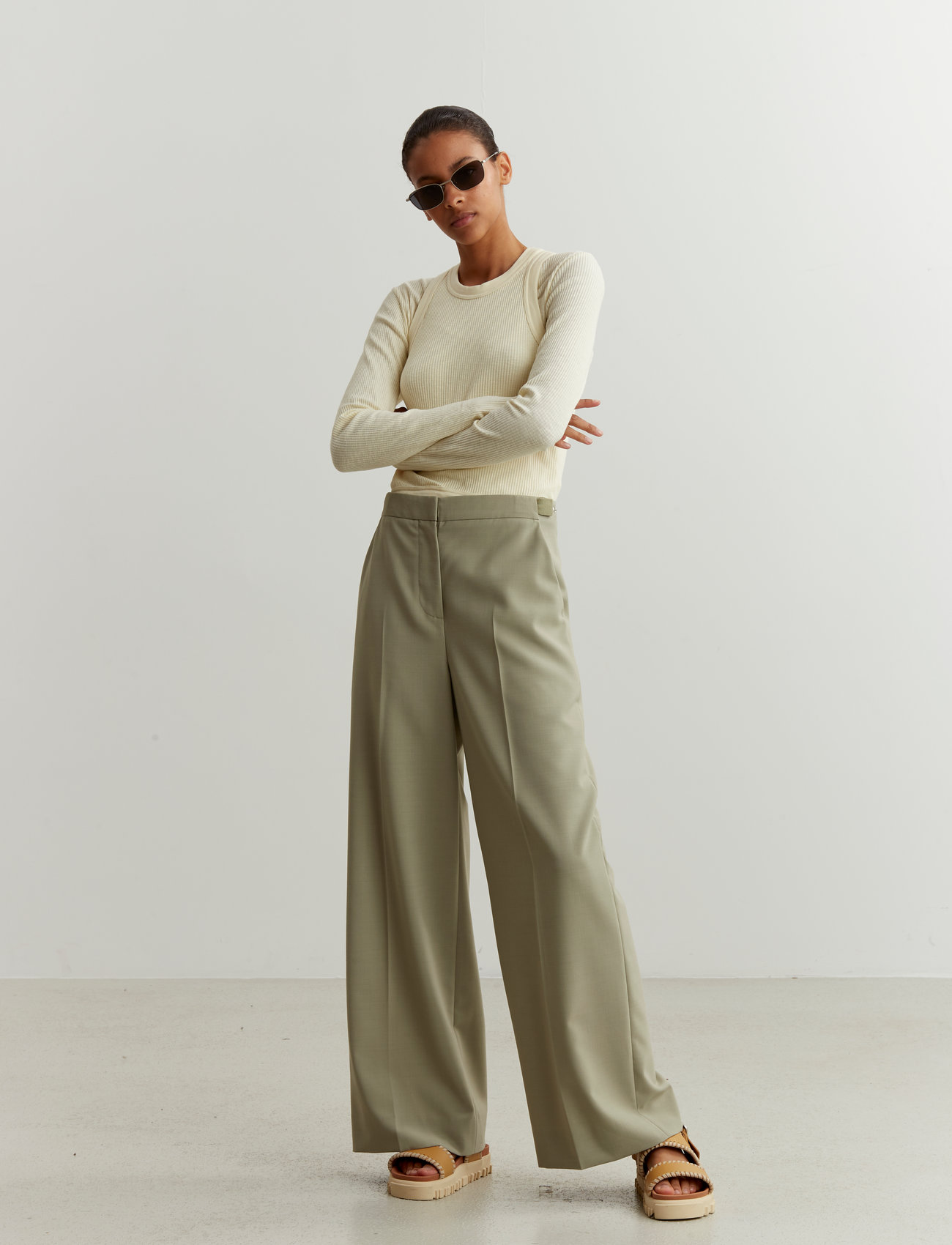 Buy Deep Teal Green Solid Trousers Online - Aurelia