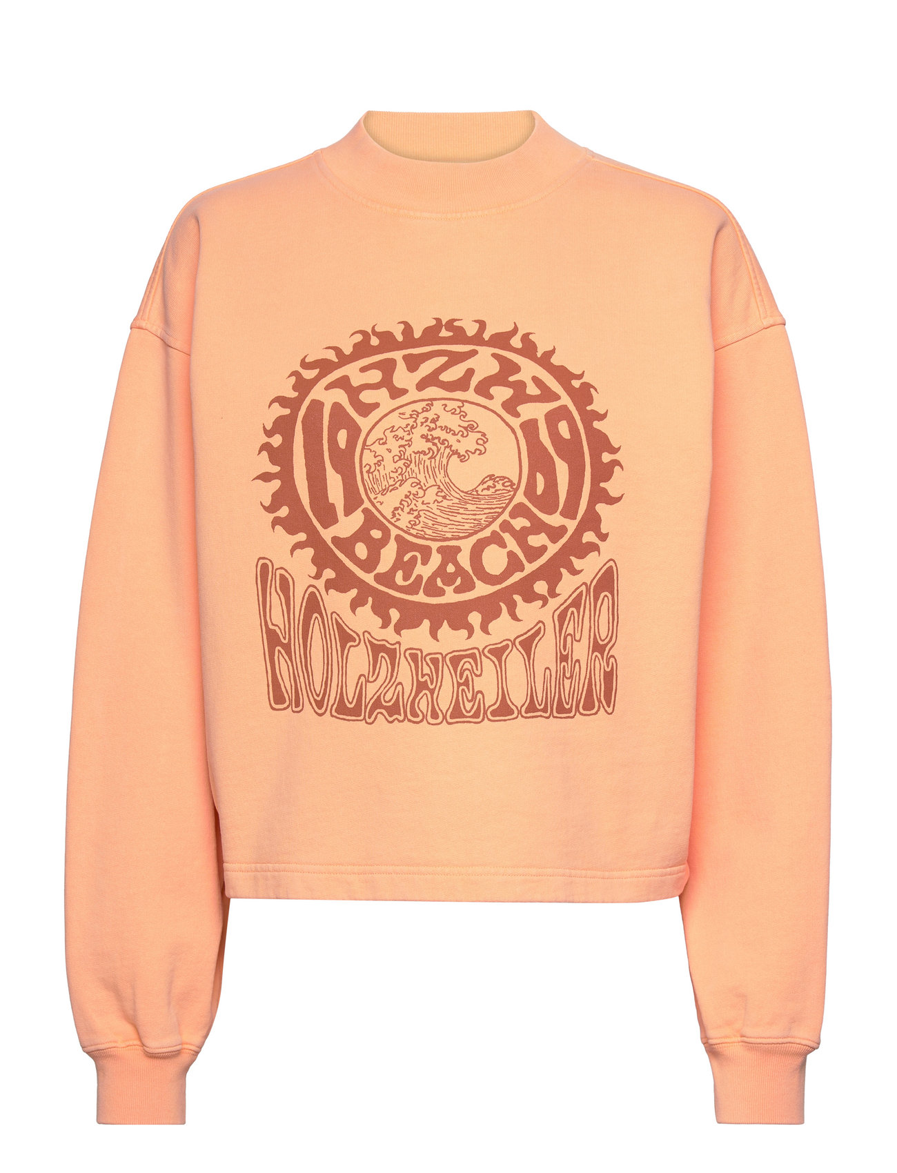 W. Mezzanine Crop Surf Crew Tops Sweatshirts & Hoodies Sweatshirts Orange HOLZWEILER