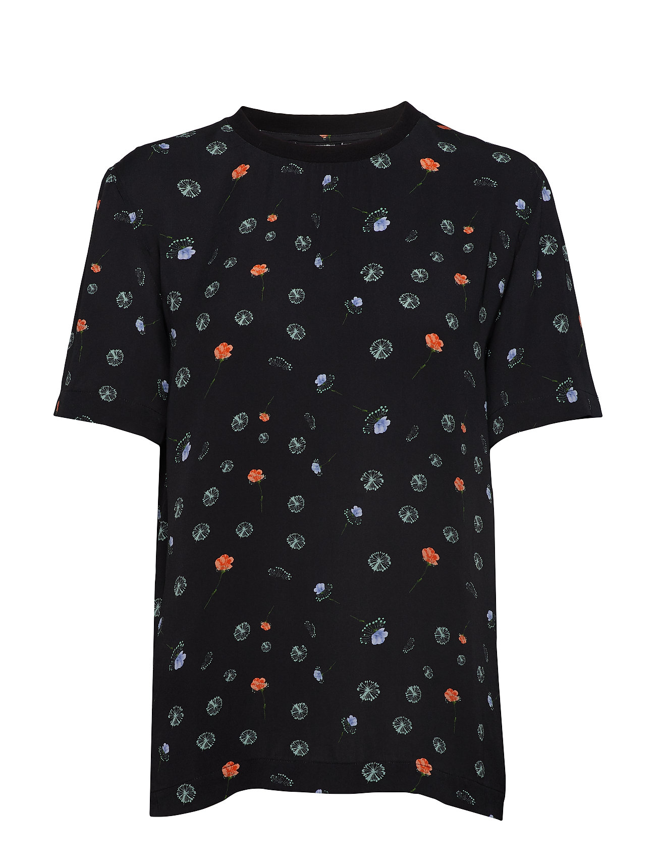 Sengi Print Top Blouse Korte Mouwen Zwart Holzweiler holzweiler kopen in de aanbieding