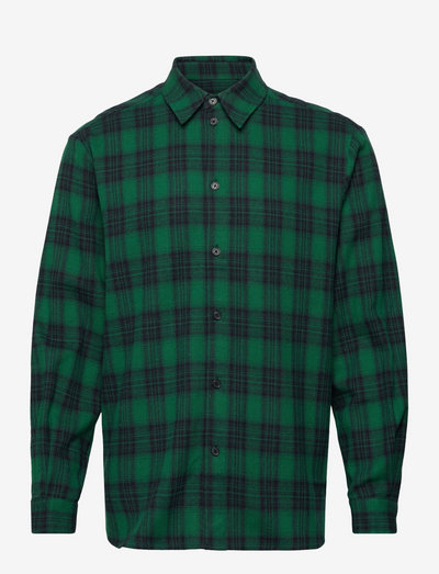Elja Green Check Shirt - basic skjorter - green mix
