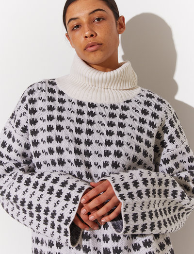 Davine Knit Sweater - rullekraver - ecru mix