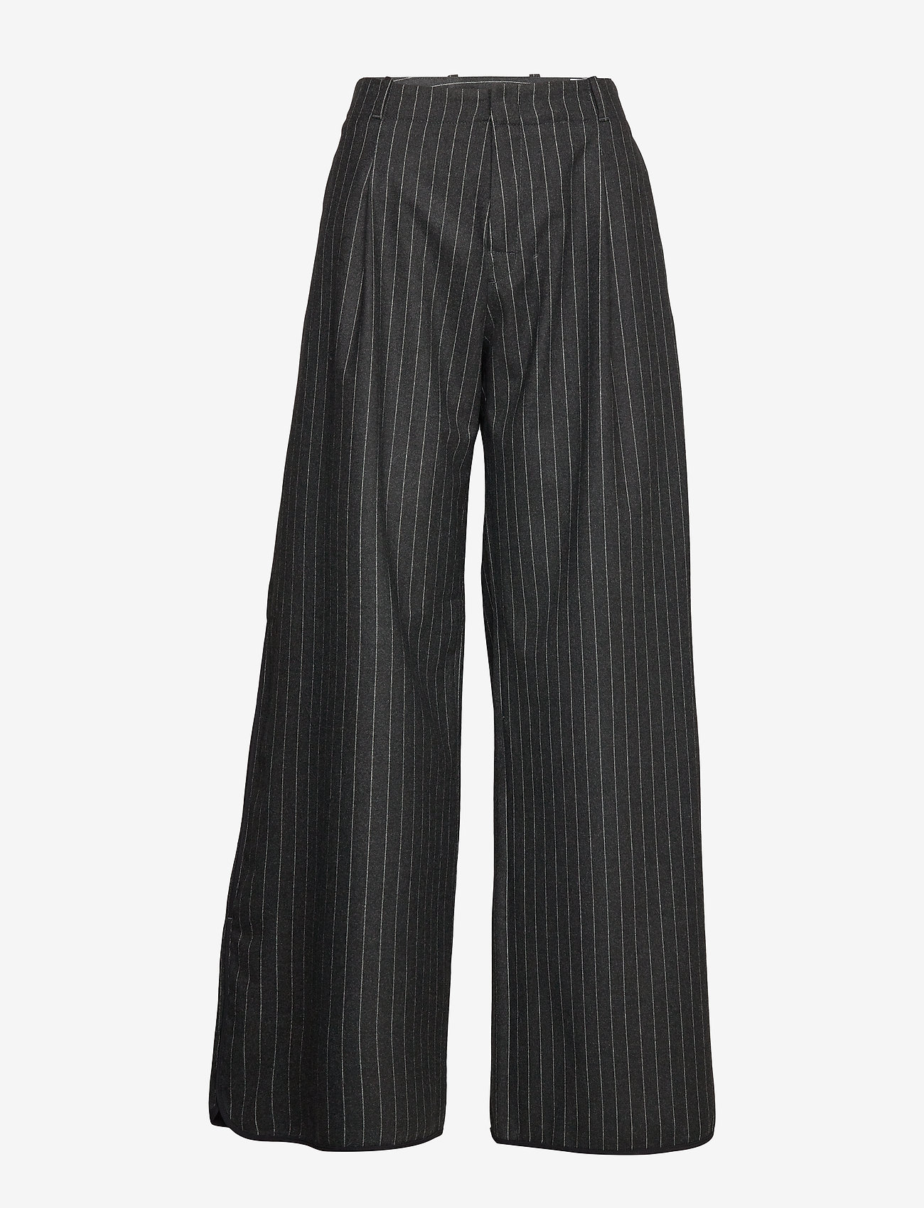 high waisted pinstripe trousers