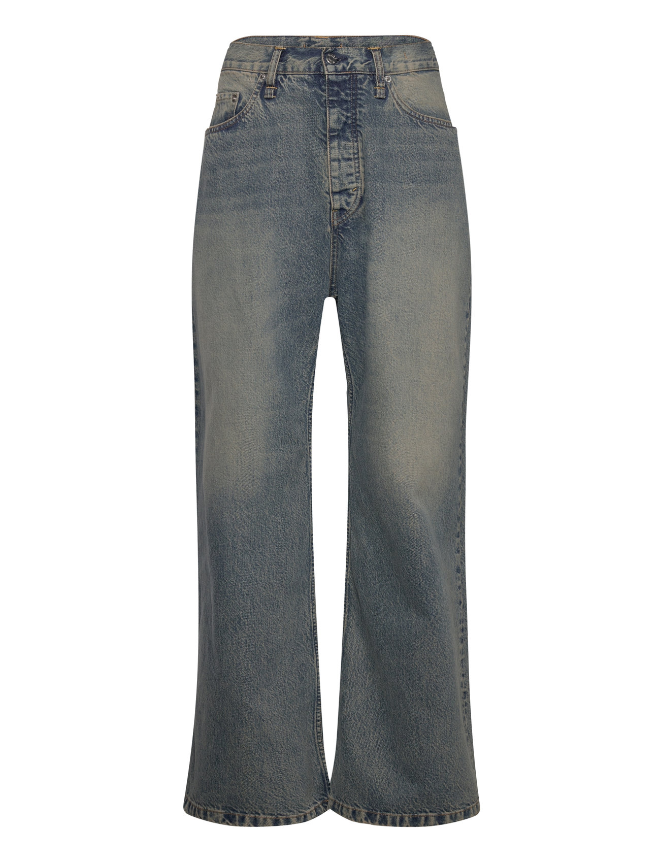 Hope Skid Jeans Mid Blue Dirty Blå