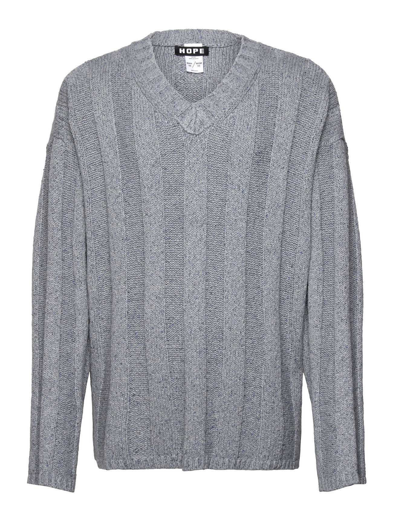 Over D V-Neck Sweater Grey Hope
