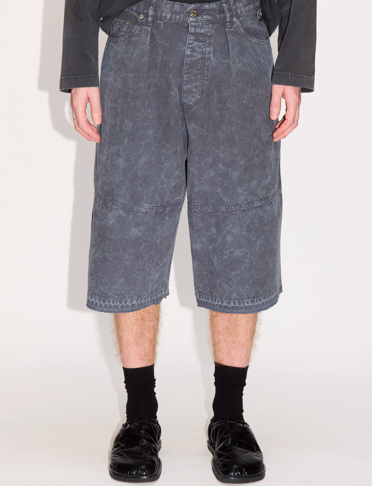 Hope Punt Shorts Atlantic Green Marble, 48, Navy, Shorts > Denim, Herre