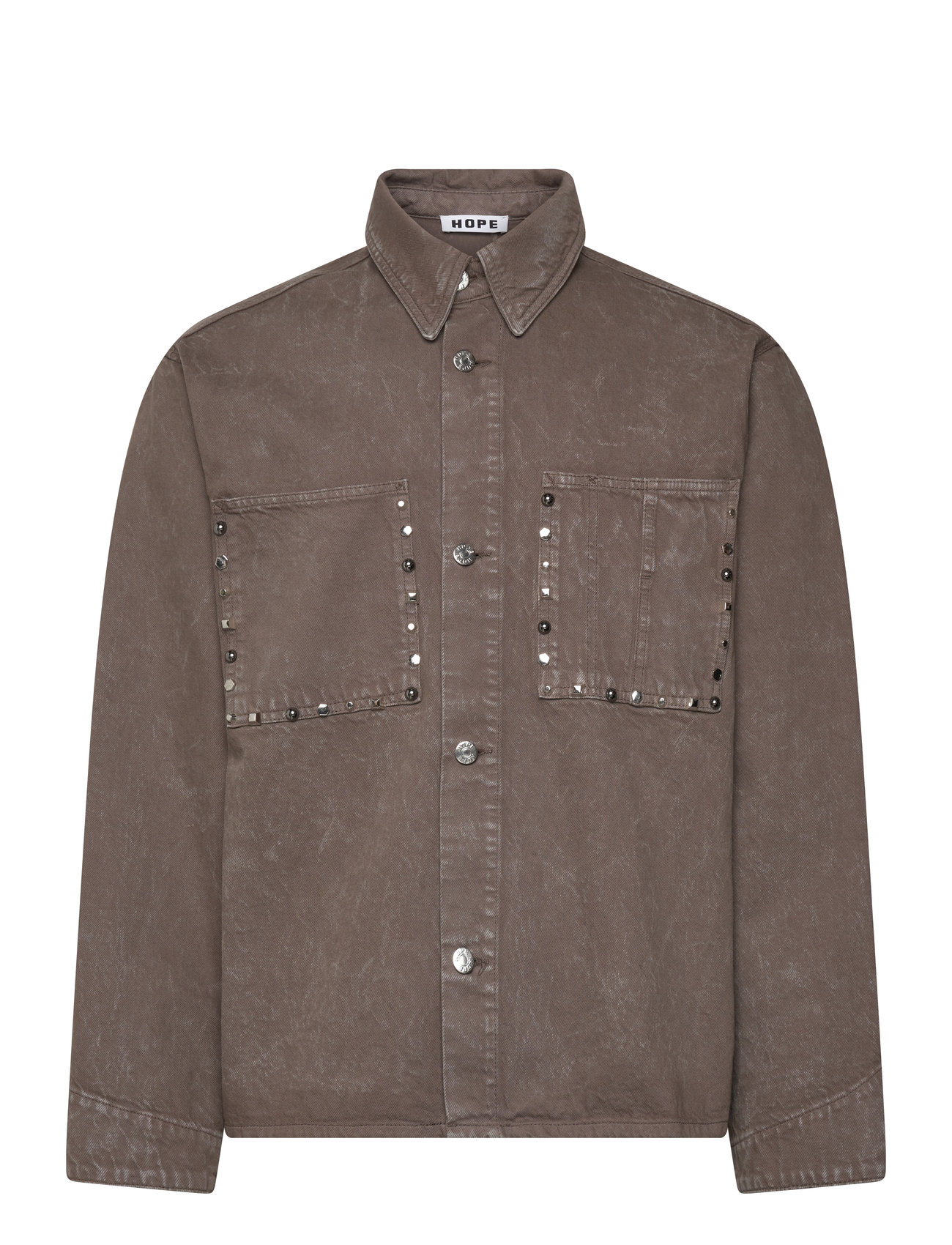 HOPE Stud Overshirt Stone Grau Marble Braun - 50 - Damen