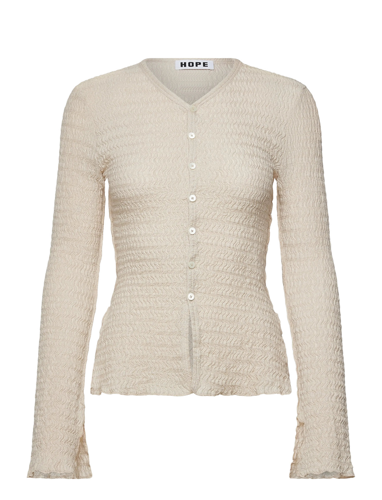 HOPE Paddock Jersey Ecru Wavey Jersey-34 Cream - 34 - Damen
