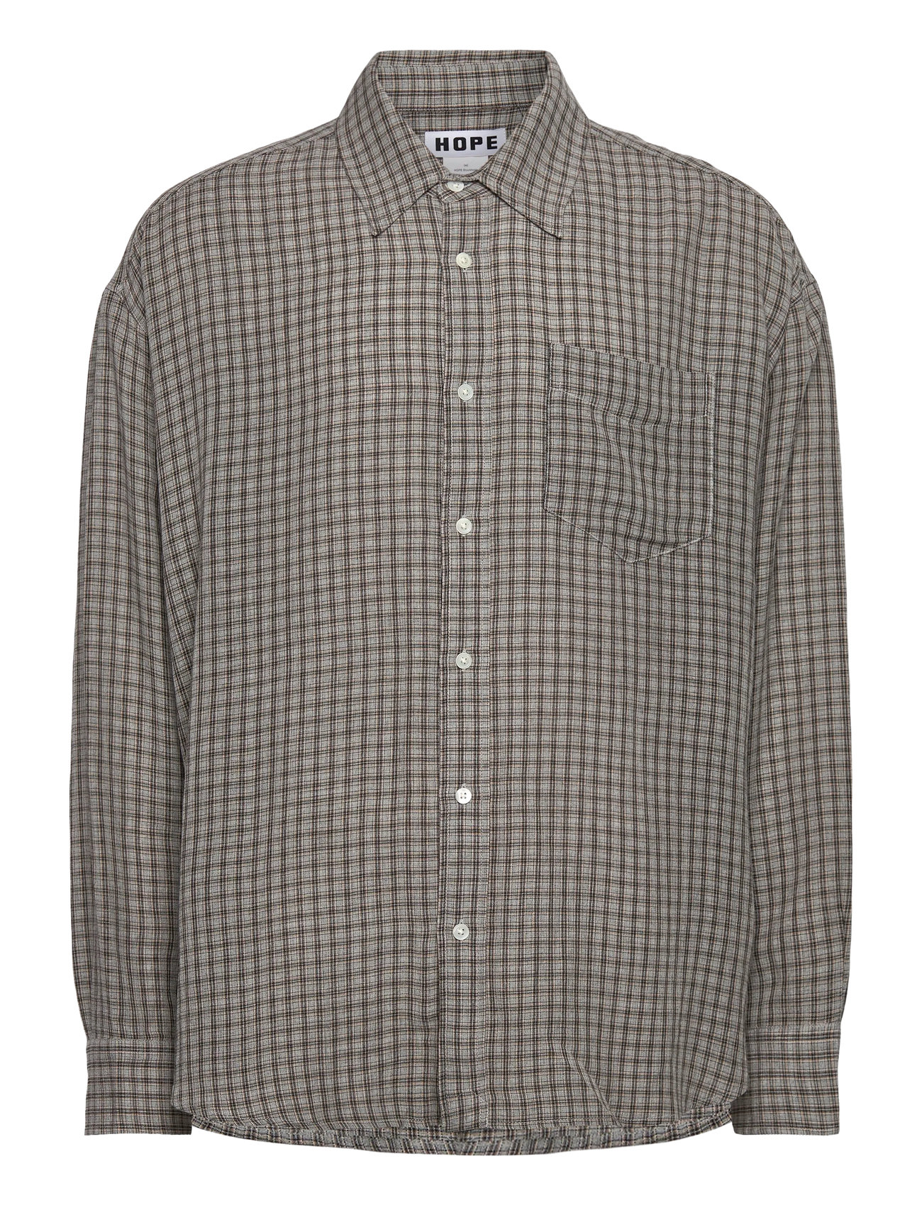 HOPE Room Shirt Soft Grau Check-52 Grau - 52 - Herren