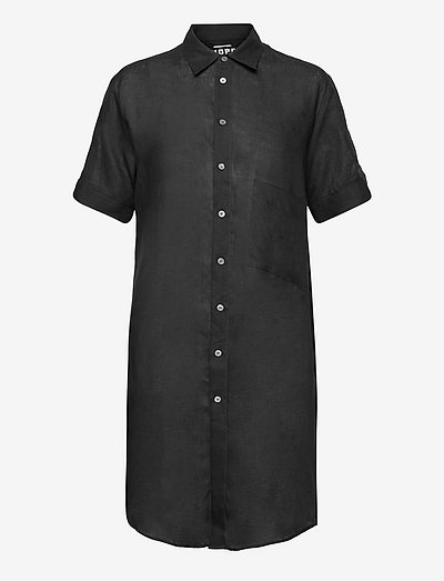 ELMA SHORTSLEEVE DRESS - skjortekjoler - black