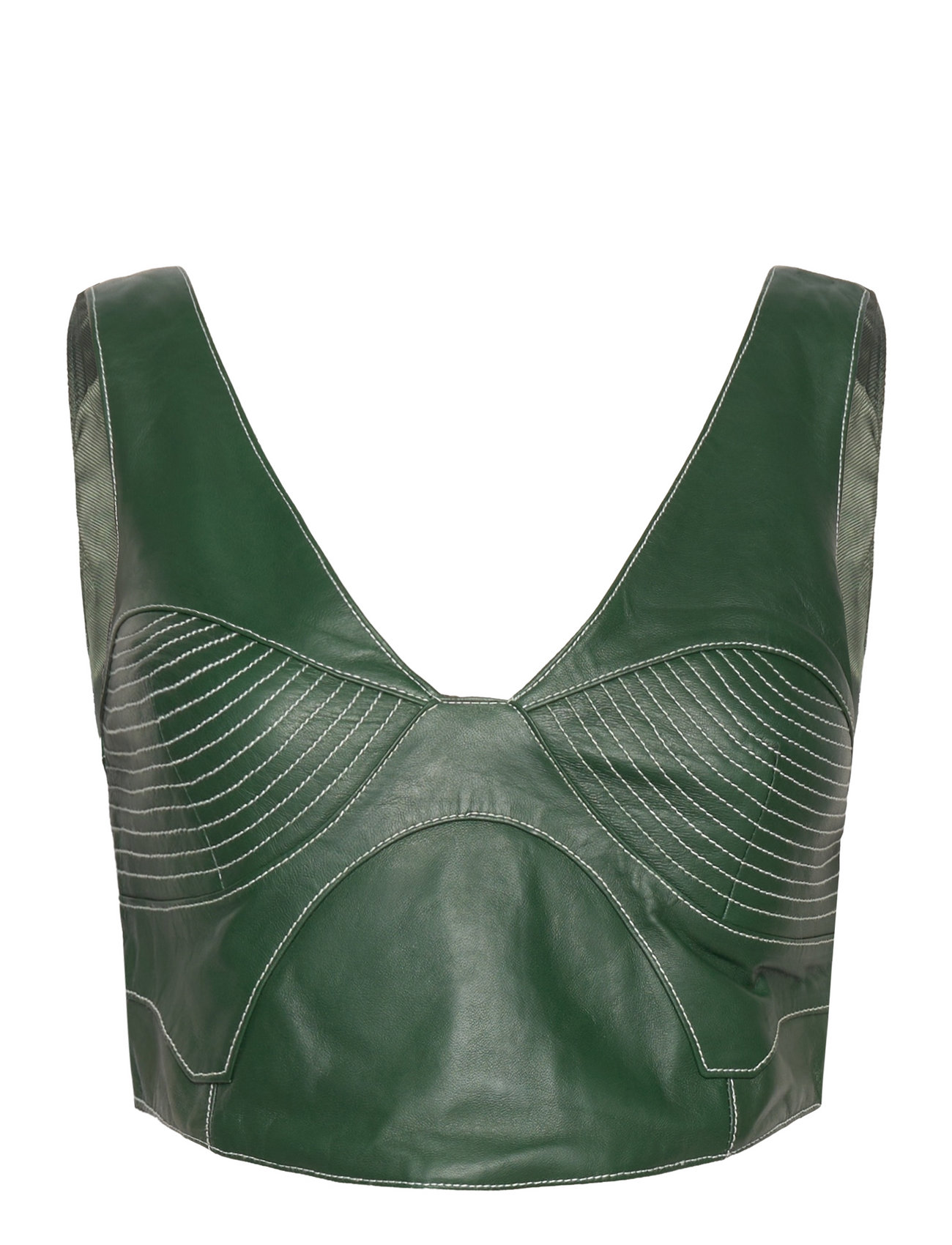 Jody Leather Top Green Hosbjerg