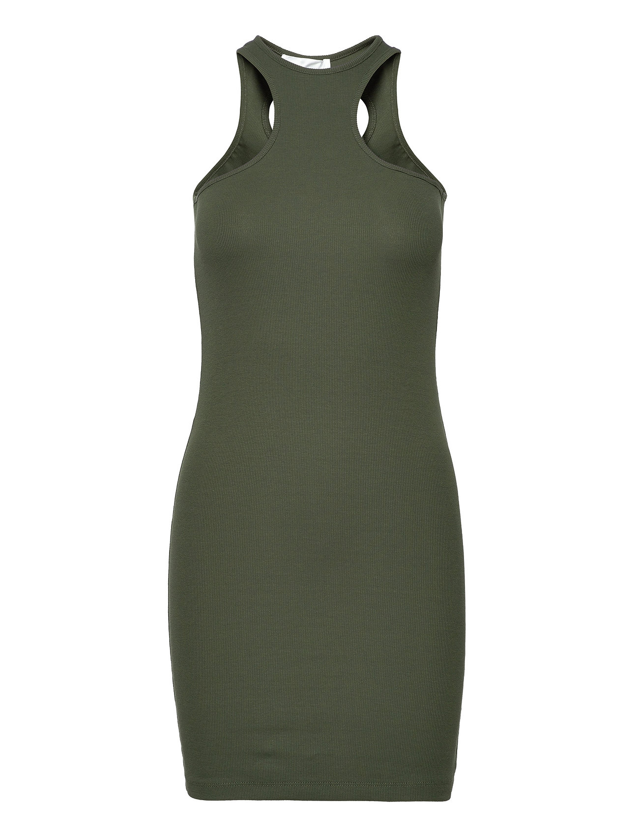 Gabara Hole Rib Dress Kort Kjole Khaki Green Hosbjerg
