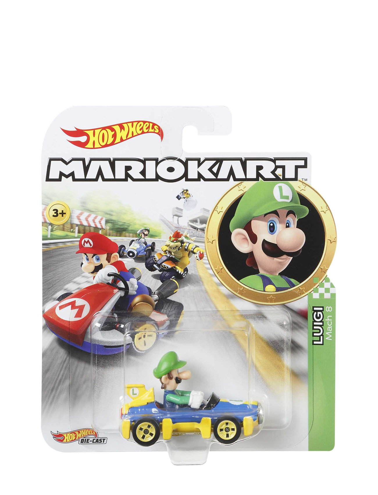 Hot Wheels® Mario Kart™ Luigi, Mach 8 Vehicle Toys Toy Cars & Vehicles Toy Cars Multi/mönstrad Hot Wheels