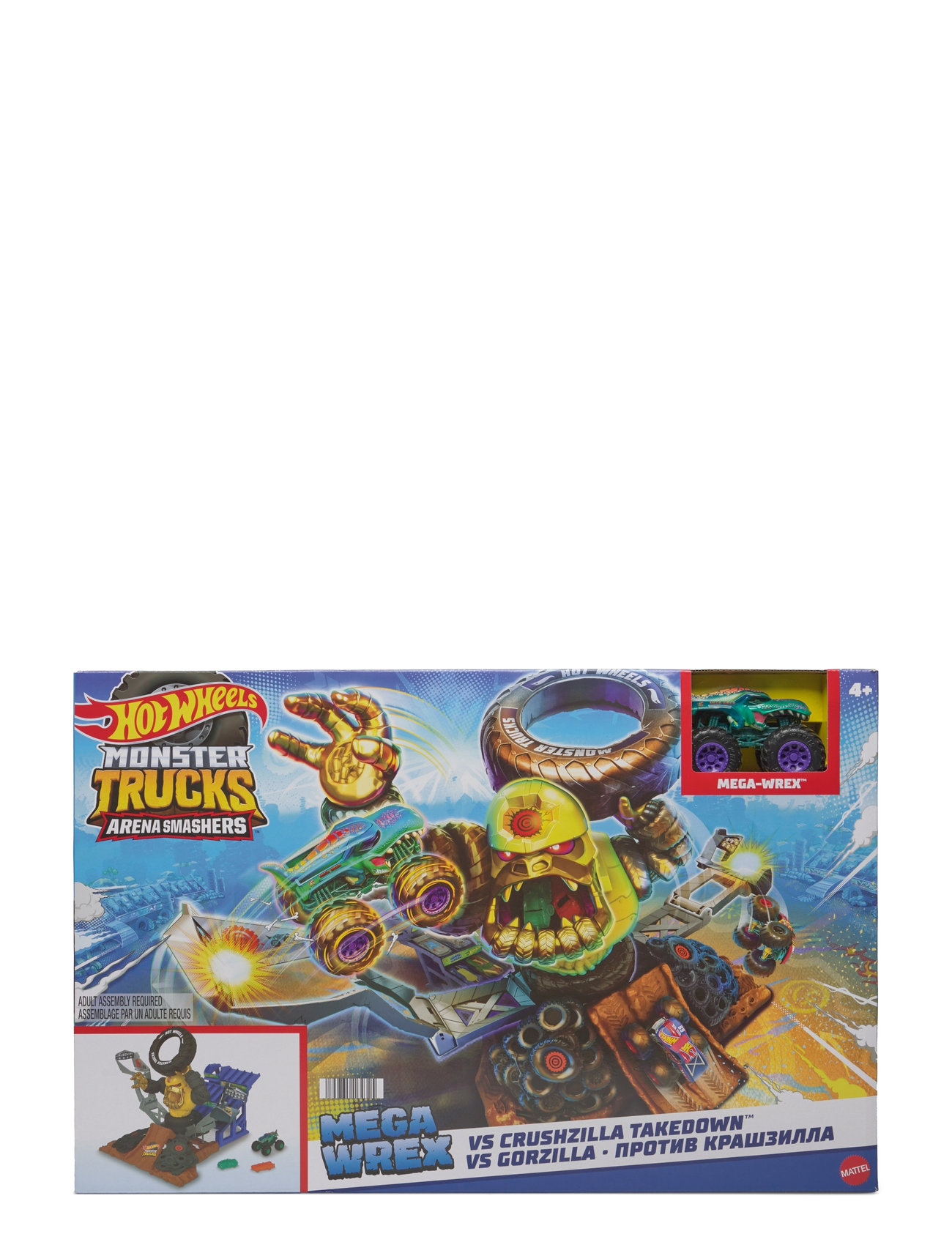 Hot Wheels Monster Trucks Arena Smashers Mega-Wrex Vs Crushzilla Takedown Playset Multi/patterned