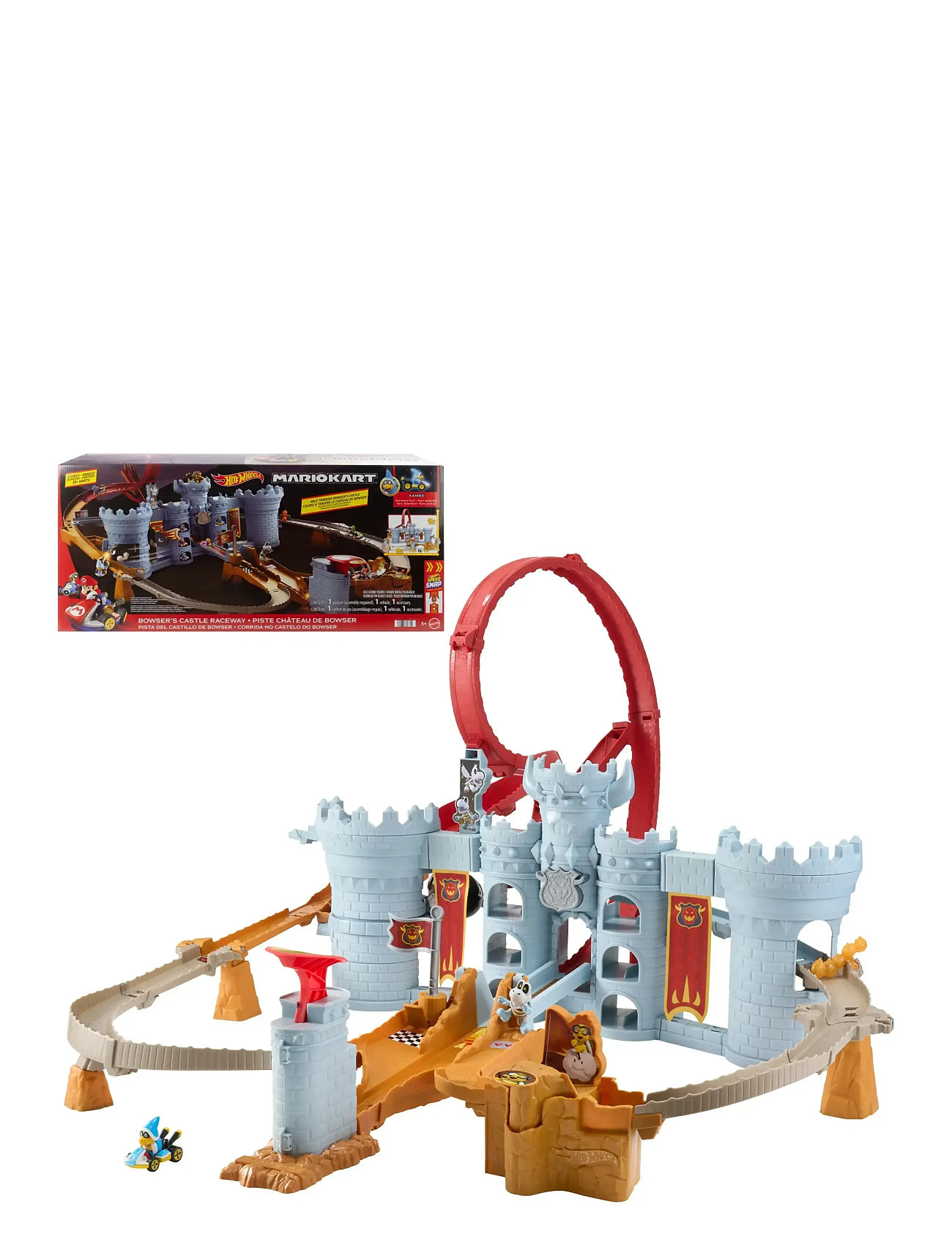 Hot Wheels Hw Mario Kart Bowser's Castle Raceway, One Size, Grey, Legetøjsbiler Og -Køretøjer > Racerbaner, Børn