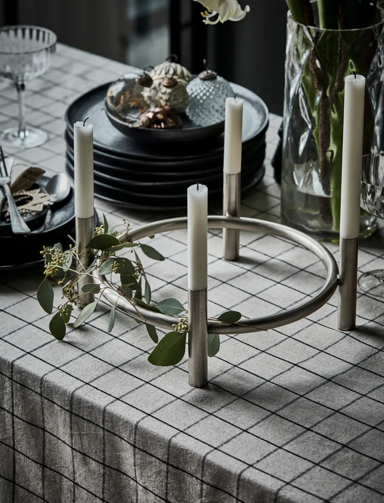 house doctor Lysestage, Hdmaxi, Advent, Antik Sølv, 30X30X12 cm, Silver, Lysestager & Lanterner > Lysestager, Unisex
