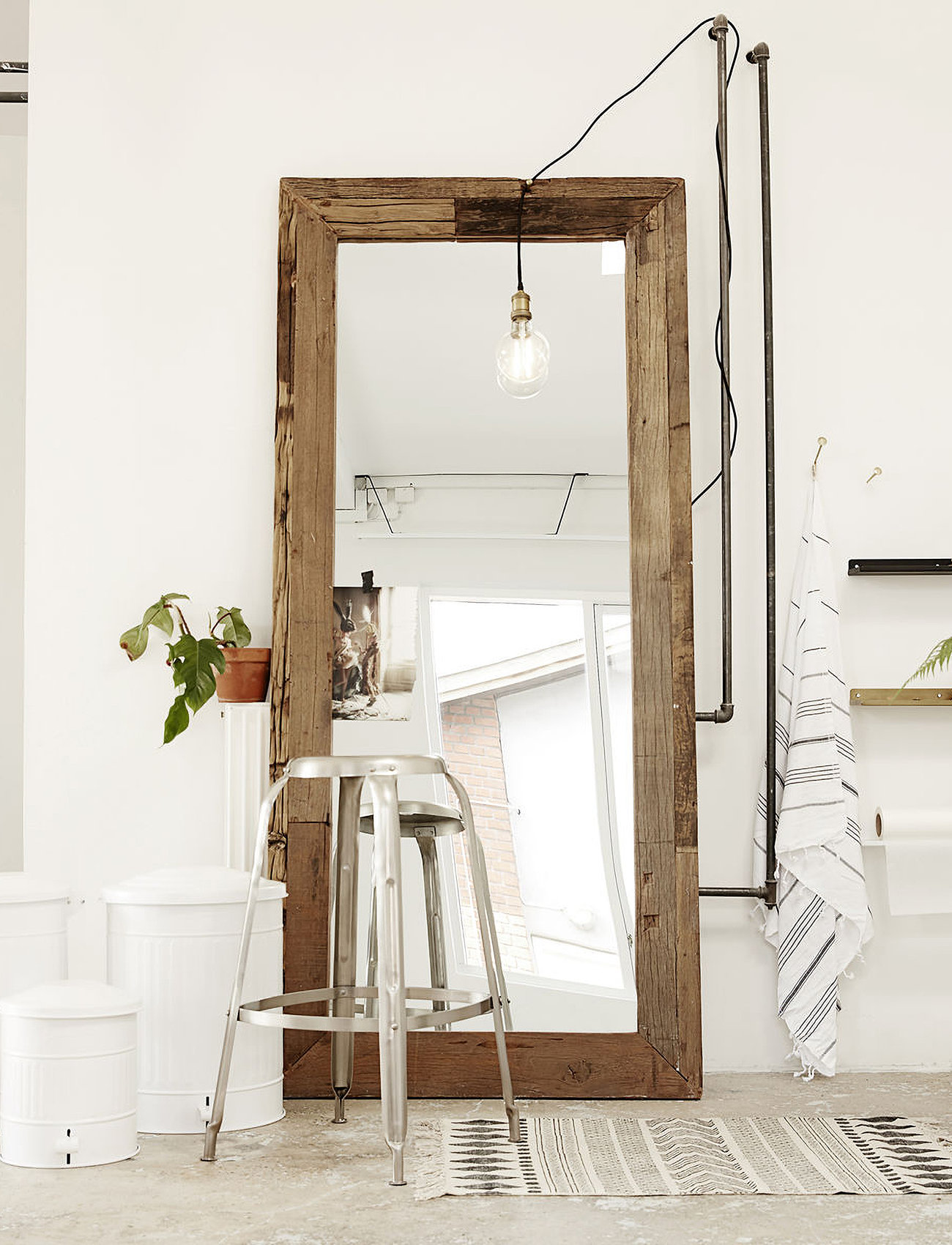 house doctor Mirror W. Frame, Hdpure Nature, 2X95X210, Brown, Spejle > Vægspejle, Unisex