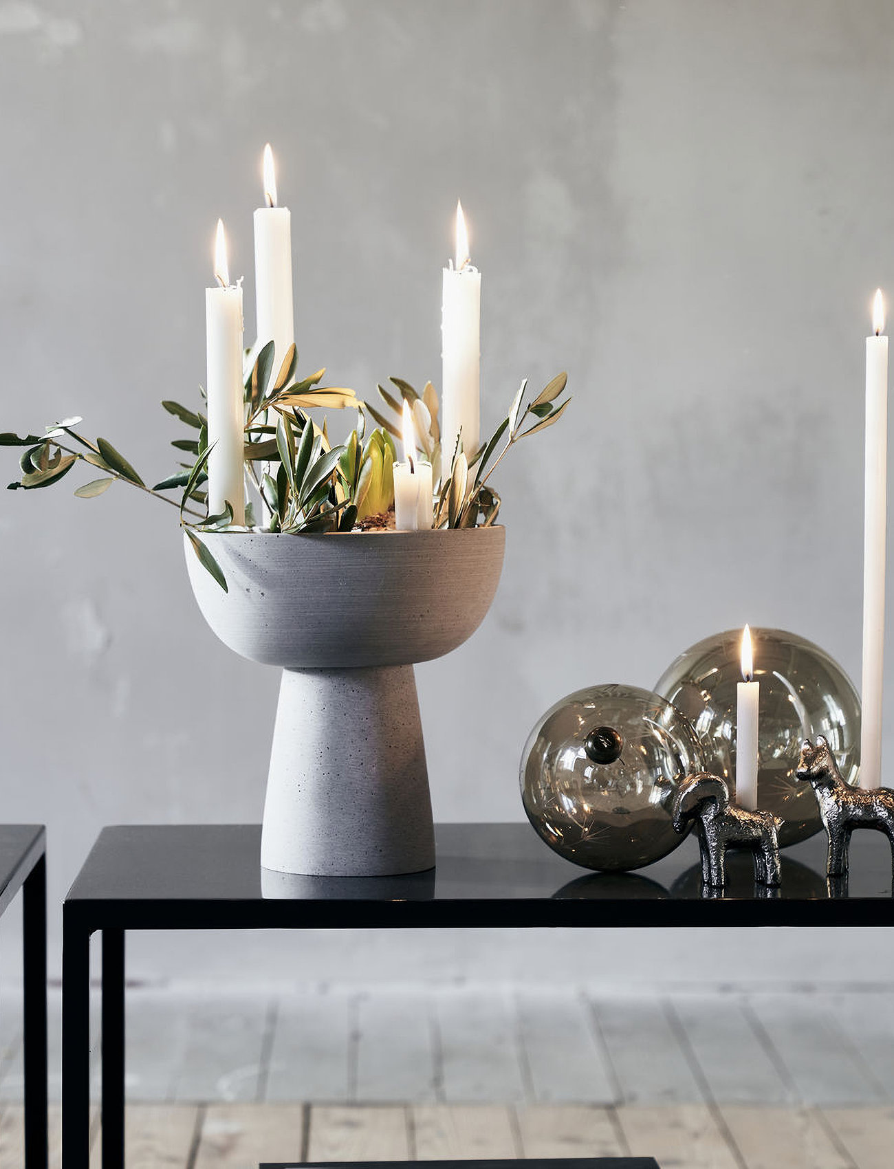 house doctor Candle Holder, Hdmarb, Grey, 20X20X21 cm, Grey, Juledekoration > Juletilbehør, Unisex