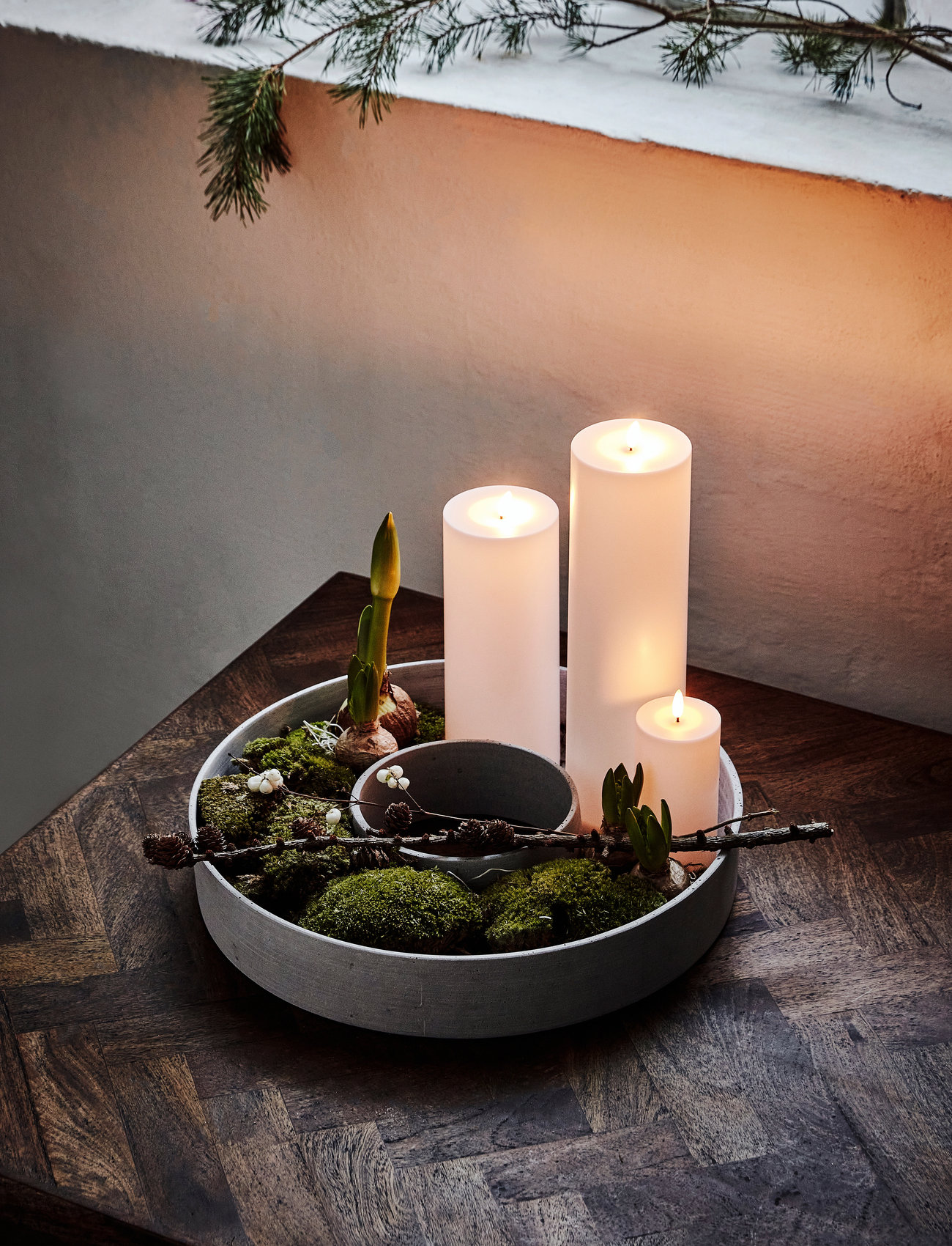 house doctor Candle Stand, Hdthe Ring, Grey, 45X45X8 cm, Grey, Dekoration > Lysestager Og Fyrfadsstager, Unisex