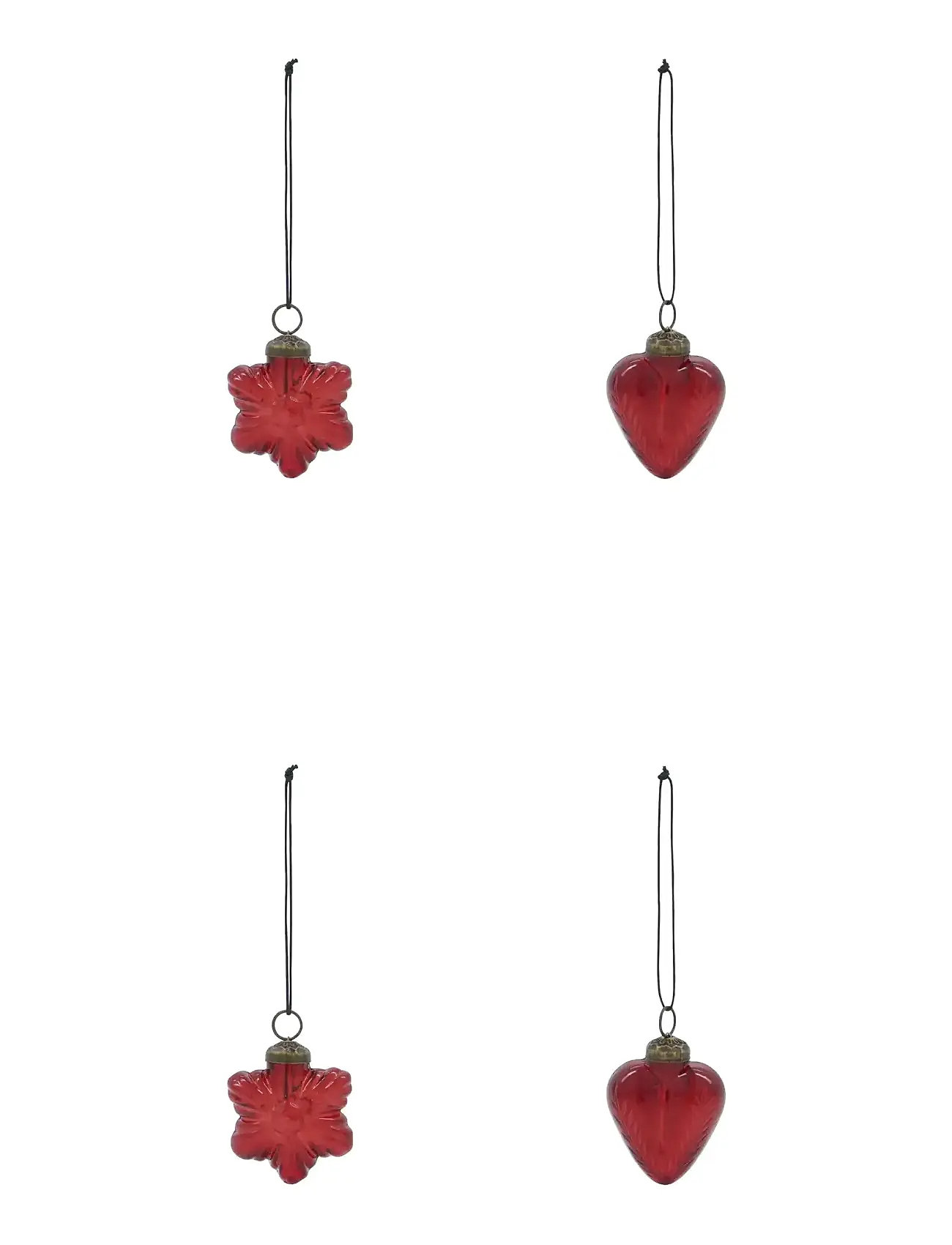 HOUSE DOCTOR Julepynt, Hdheart Und Star, Rød Rot - 4.5X5X6CM - Unisex