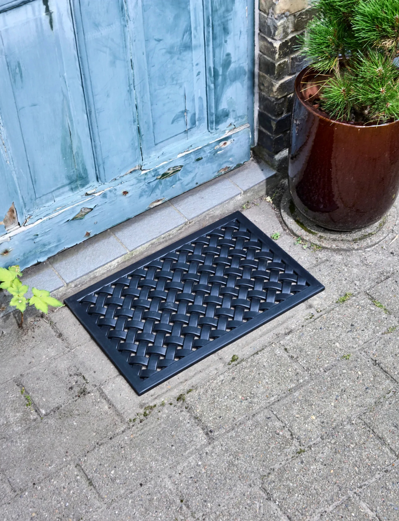house doctor Door Mat, Hdbraid, Black, One Size, Black, Tæpper > Dørmåtter, Unisex