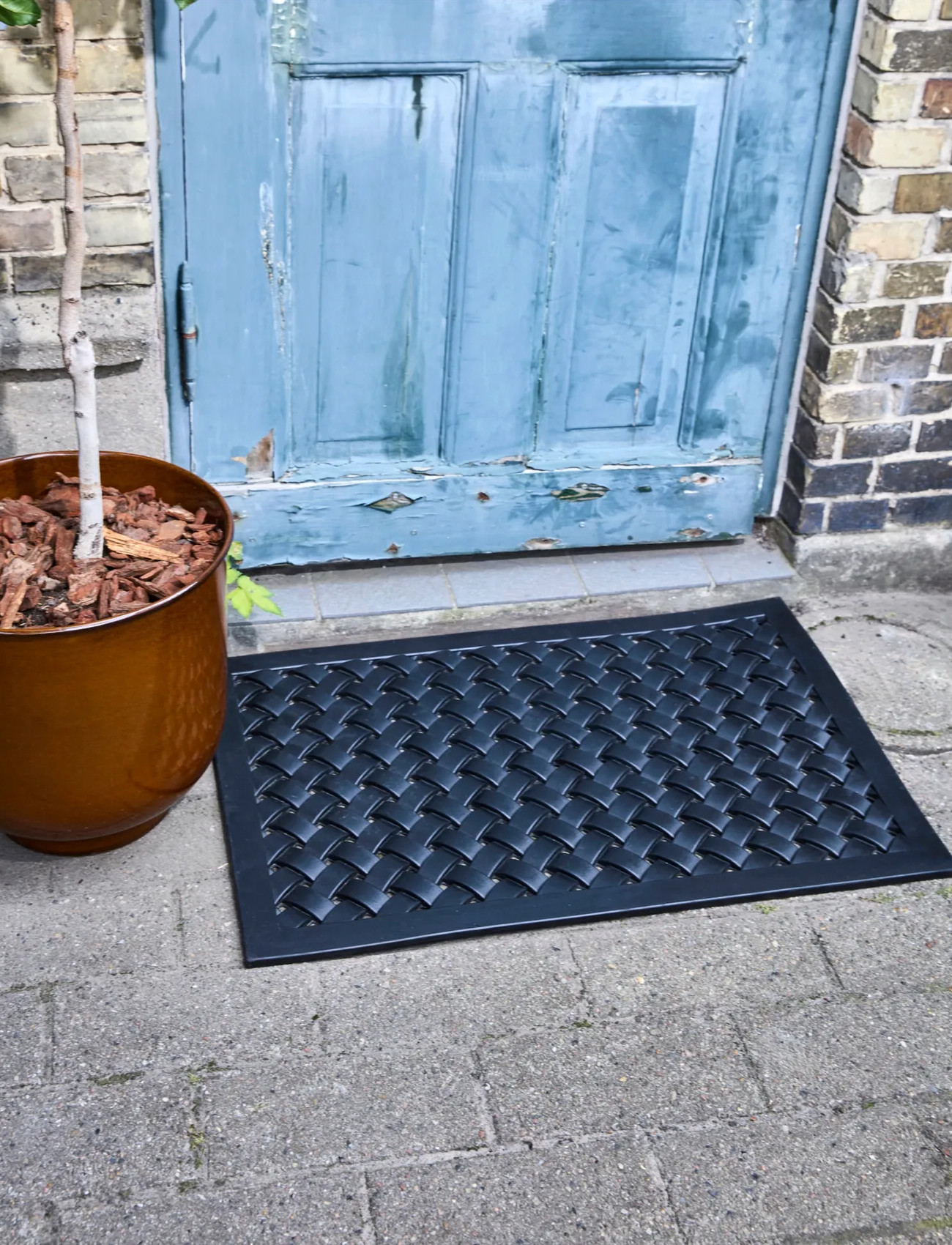house doctor Door Mat, Hdbraid, Black, One Size, Black, Tæpper > Dørmåtter, Unisex