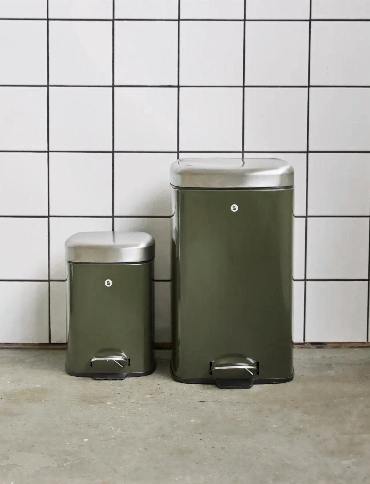 house doctor Bin, Hdsort, Deep Green, One Size, Khaki green, Opbevaring > Papirkurve, Unisex
