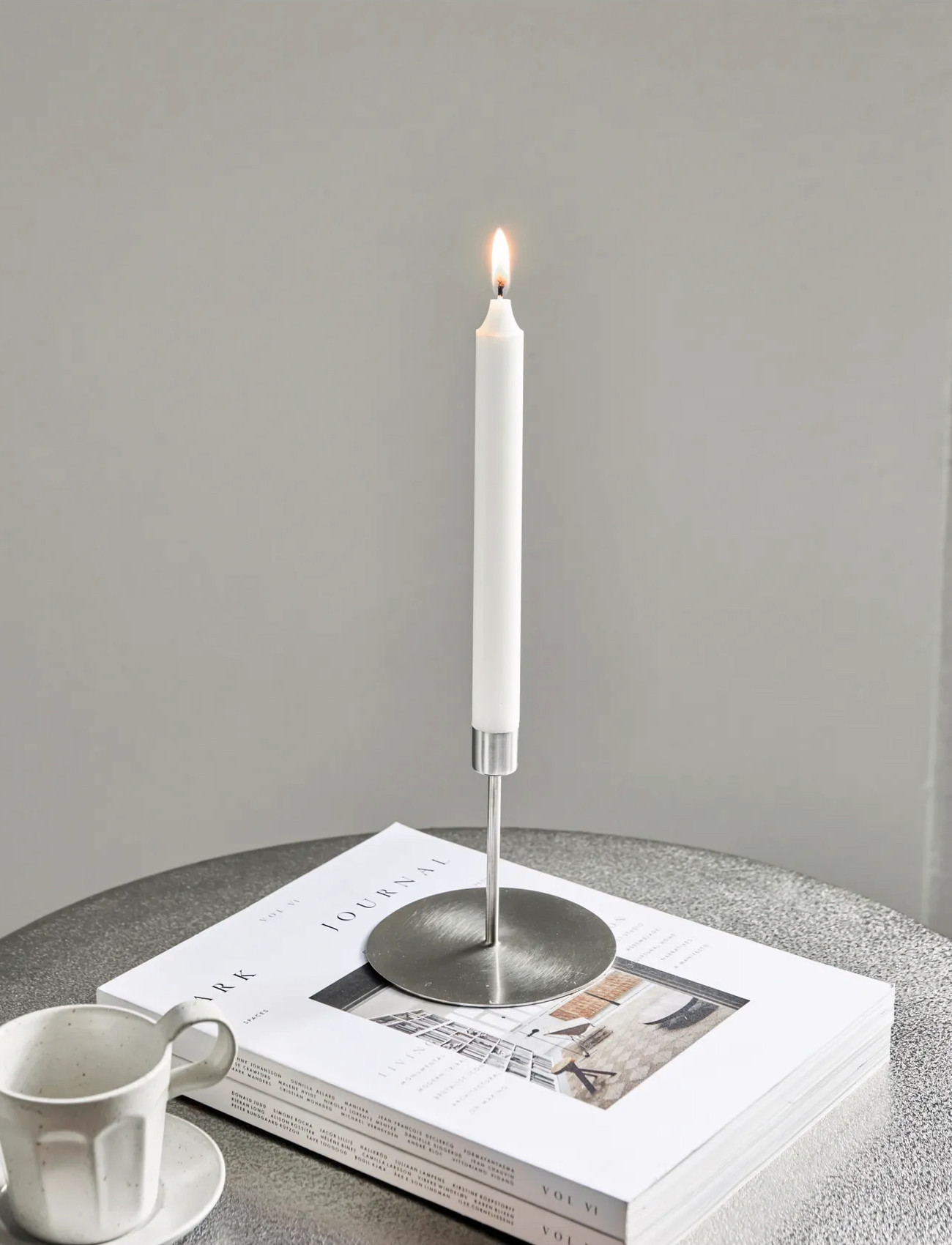 house doctor Candle Stand, Hdanit, Silver Finish, One Size, Silver, Candle & Tealight Holders > Candle Holders, Unisex