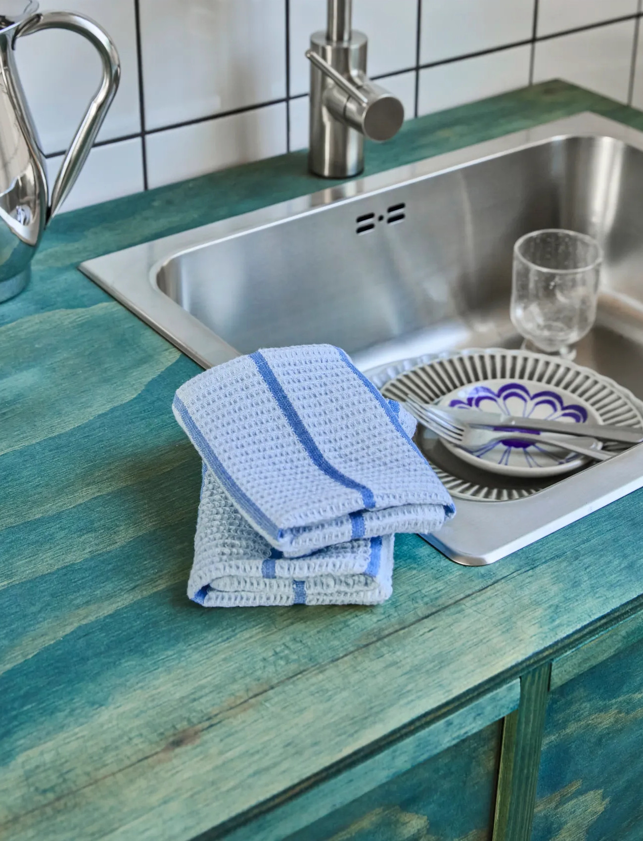 house doctor Dish Cloth, Hdrena, Light Blue, Blue, One Size, Blue, Dishes > Dish Cloths, Unisex