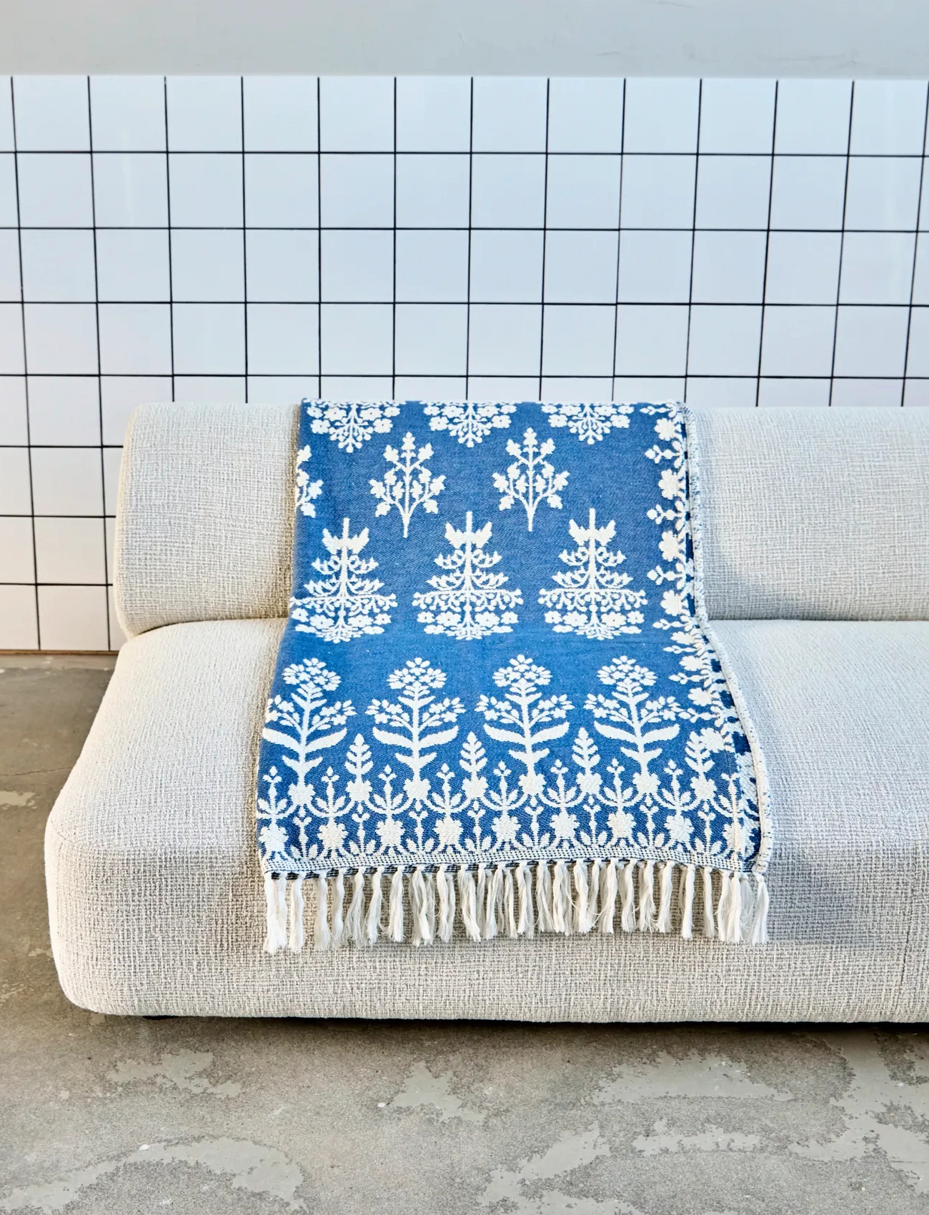 house doctor Throw, Hdmazzo, Blue, One Size, Blue, Puder & Tæpper > Tæpper & Plaider, Unisex