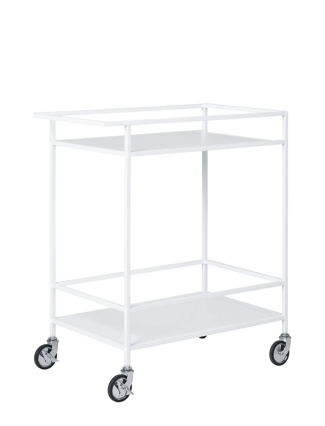 House Nordic Rasa - Bar Trolley, 2 White Shelves, White Frame 68X40X79 Cm Vit