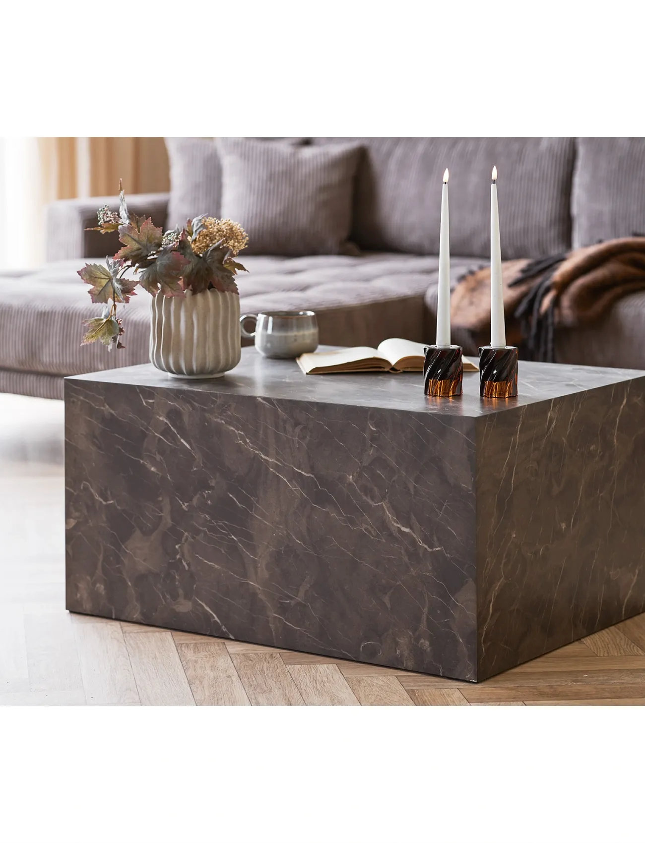 House Nordic Sia - Coffee Table, Marble Look, Brown, 60X80X40 cm, 80X60X40 cm, Brown, Borde > Sofaborde, Unisex