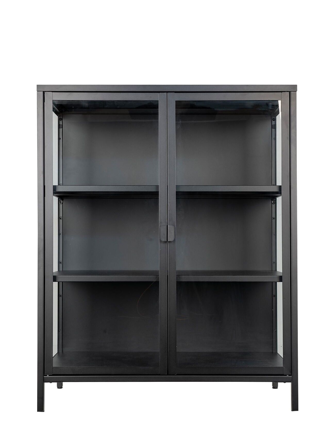 House Nordic Rita - Display Cabinet, 2 Glass Doors, Steel, Black 80X40X101 Cm Svart